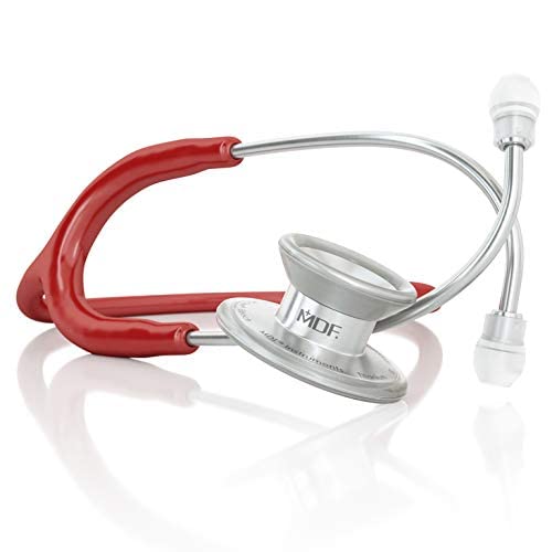 MDF MD One Epoch Lightweight Titanium Stethoscope for Adults - Burgundy Tube & Silver Chestpiece Headset (MDF777T17) | Ideal for Doctors, Nurses, Medical Students & Healthcare Professionals