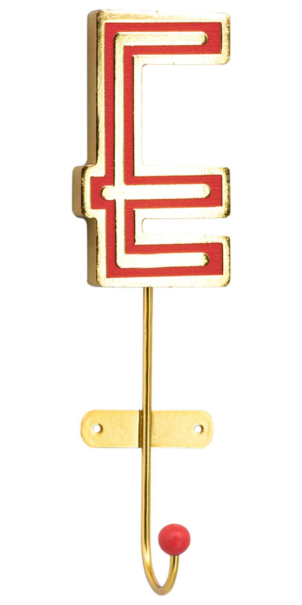 Collective Home - Gold Monogram Wall Hooks for Hanging Coats, Scarves & Bags | Wooden Letter Wall Decor for Bedroom, Living Room & Entryway | Rustic Home Organization & Decorative Storage Solution