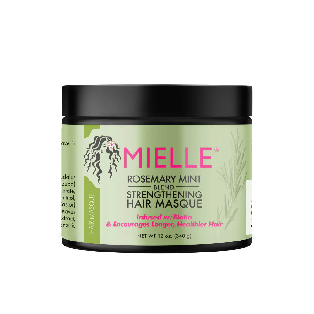 Mielle Rosemary Mint Strengthening Hair Masque 340g - Deep Conditioning Treatment for Dry, Damaged Hair - Perfect for Salon-Quality Hair Care at Home