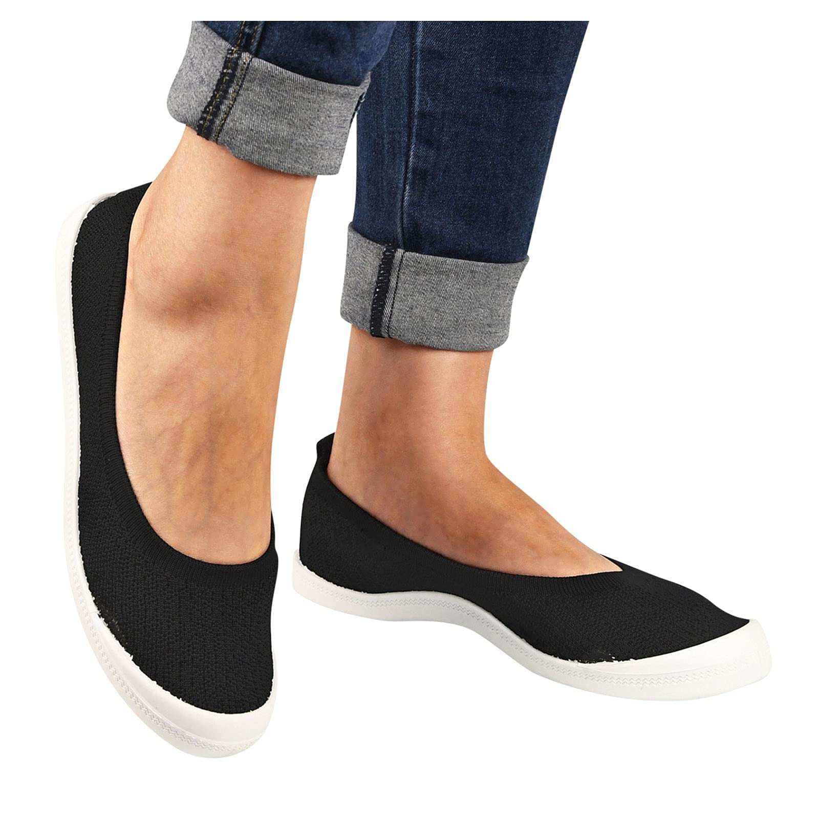 JYSwoshee Women's Comfortable Breathable Slip-On Flats - Lightweight Round Toe Casual Loafers for Walking, Outdoor & Dance | Perfect for Office, Travel & Everyday Wear