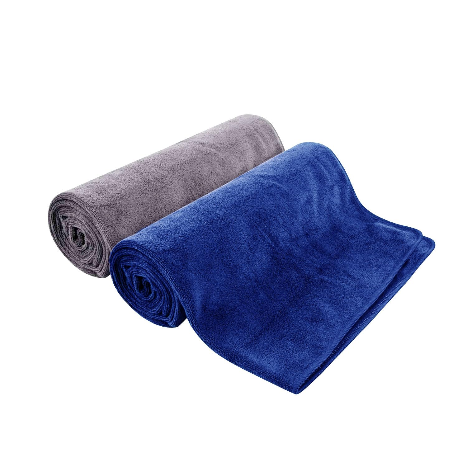 Premium Microfiber Hand Towels - Ultra Soft & Quick Dry, Lint-Free Kitchen & Gym Towels (40x60cm, Set of 2, Grey/Blue) - Ideal for Face, Hands, Dishes & Workout Essentials
