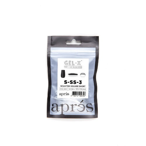 Apres Gel X Nail Tips (50pc) - Sculpted Short Square Press On Nails for Manicure & DIY Nail Art | Perfect for Home, Salon, and Professional Use