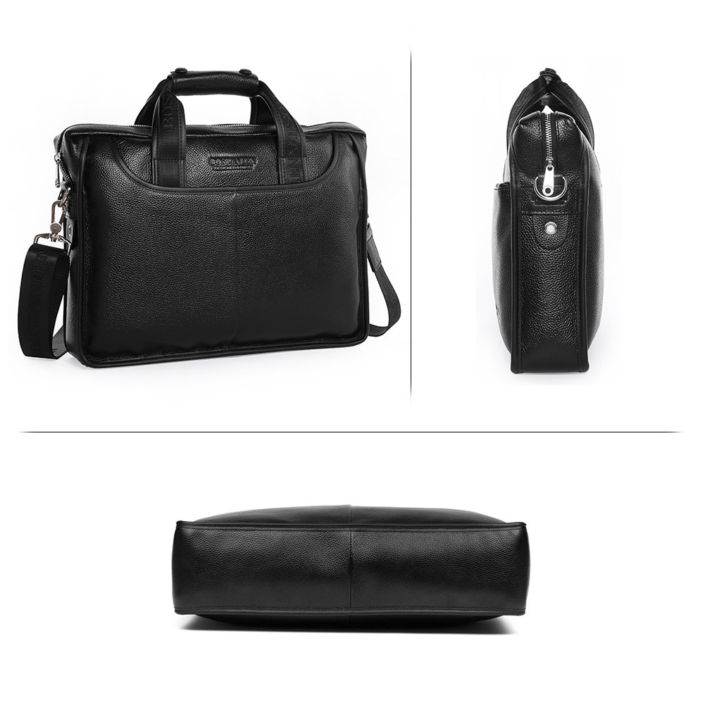 Premium Genuine Leather Briefcase for Men - BOSTANTEN Business Messenger Bag - Durable Laptop Bag for Office, Work & Travel