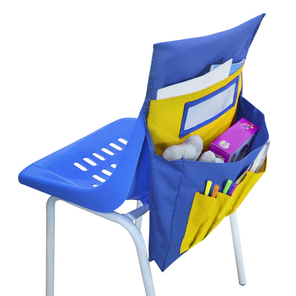 NeatSeat Oversized Chair Pockets - Classroom Chair Back Organizer with Name Tag Card Holder, Seat Sacks & Storage Pockets for Daycare, School & Home Use - Perfect for Books, Supplies & Personal Items