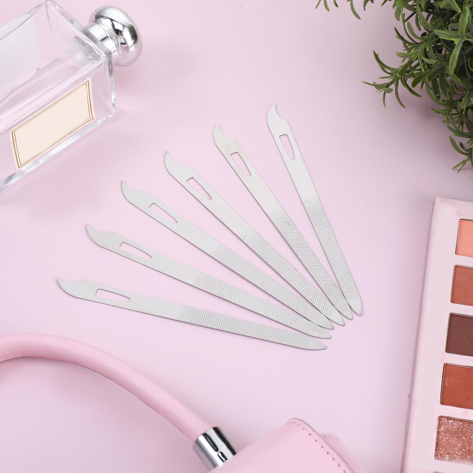 6-Piece Stainless Steel Nail Files Set - Double Sided Manicure & Pedicure Tools with Nail Cleaner Tips - Durable Thin Nail Filer for Natural Nails - Perfect for Home, Salon & Travel Nail Care