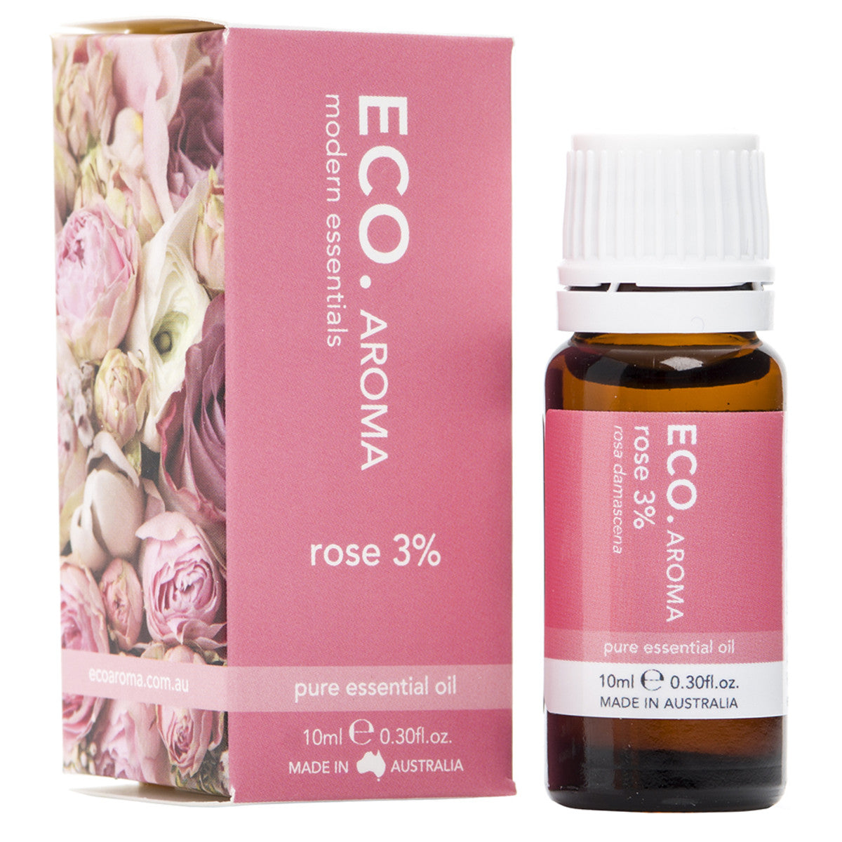 Eco Aroma 3% Rose Essential Oil in Grapeseed Carrier Oil - 10ml Natural Aromatherapy for Relaxation & Skin Care