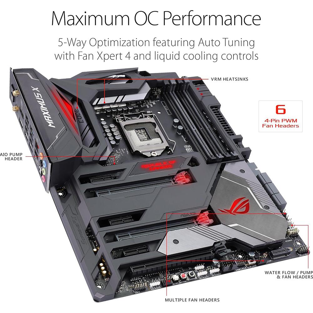ASUS ROG MAXIMUS X CODE LGA1151 DDR4 Motherboard - Z370 ATX Gaming M.2 HDMI DP for PC Builders & Enthusiasts | Perfect for High-Performance Gaming Rigs & Workstations