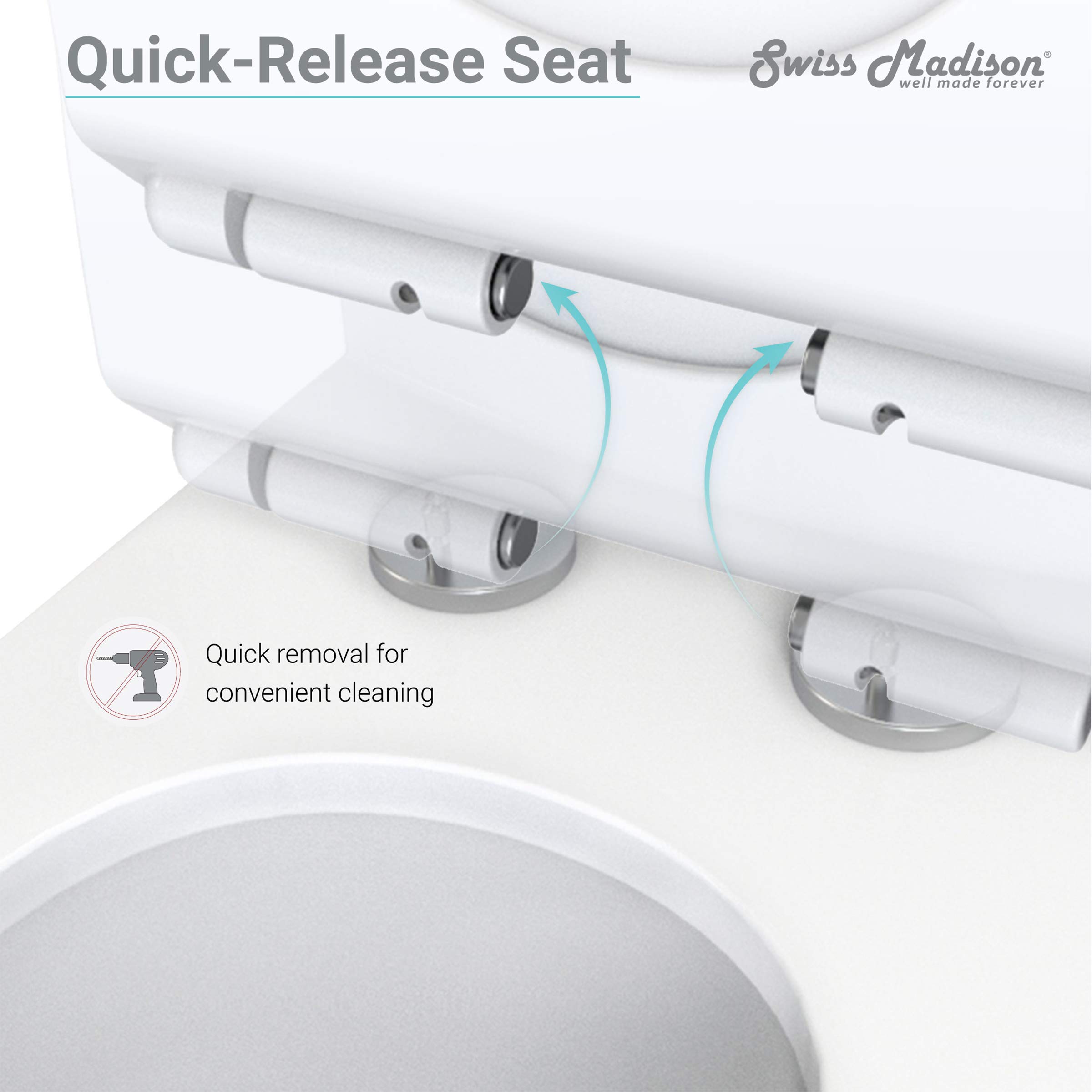Swiss Madison SM-1T125 Daxton One Piece Elongated Toilet 1.28 GPF - Water Efficient Modern Bathroom Toilet for Home & Commercial Use