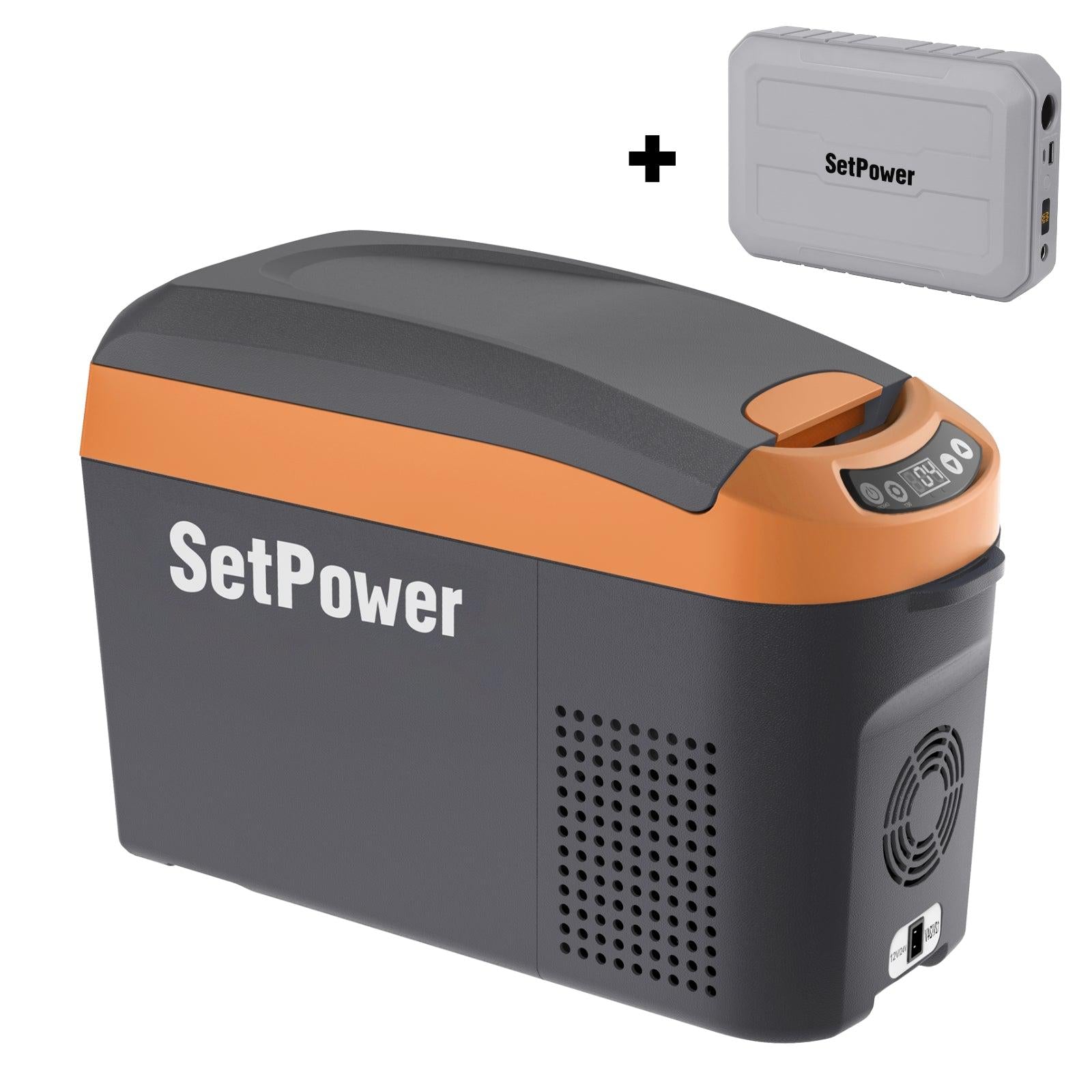 Setpower AB15 12V Car Fridge - 16Qt Portable Freezer for Vehicles, Camping & Road Trips - Compact Automotive Refrigerator with Armrest (Blue) - Perfect for Travel, Picnics & Outdoor Adventures