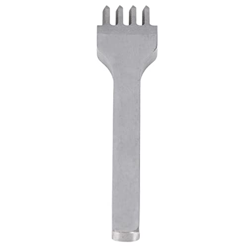 4mm High-Speed Leather Punch Tool - Steel Stitching Chisel with 4 Prongs for DIY Leathercraft, Sewing & Leatherworking | Perfect for Belts, Wallets & Handmade Leather Goods