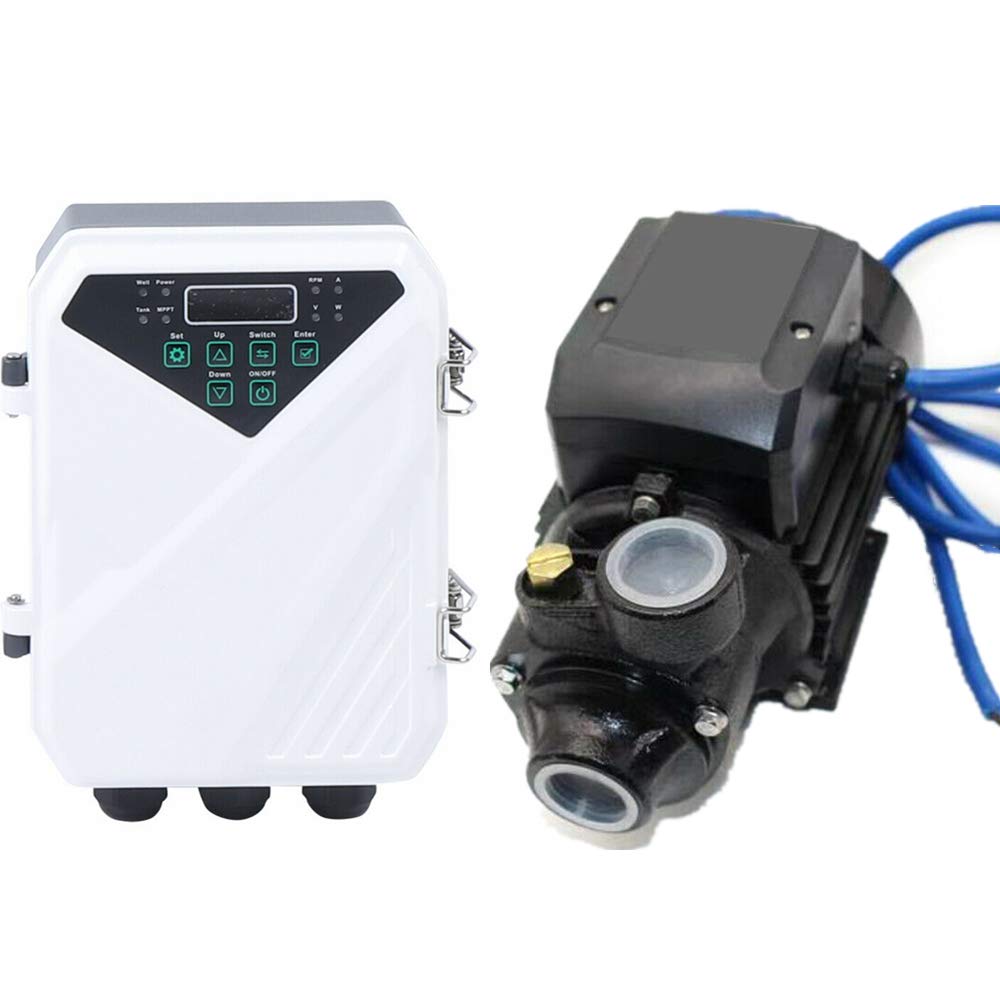 24V 280W Solar Water Pump 8.8 GPM - Deep Well Submersible Pump with MPPT Controller for Swimming Pools, Garden Irrigation & Above-Ground Water Systems | Efficient Solar-Powered Water Solution for Homes, Farms & Off-Grid Use