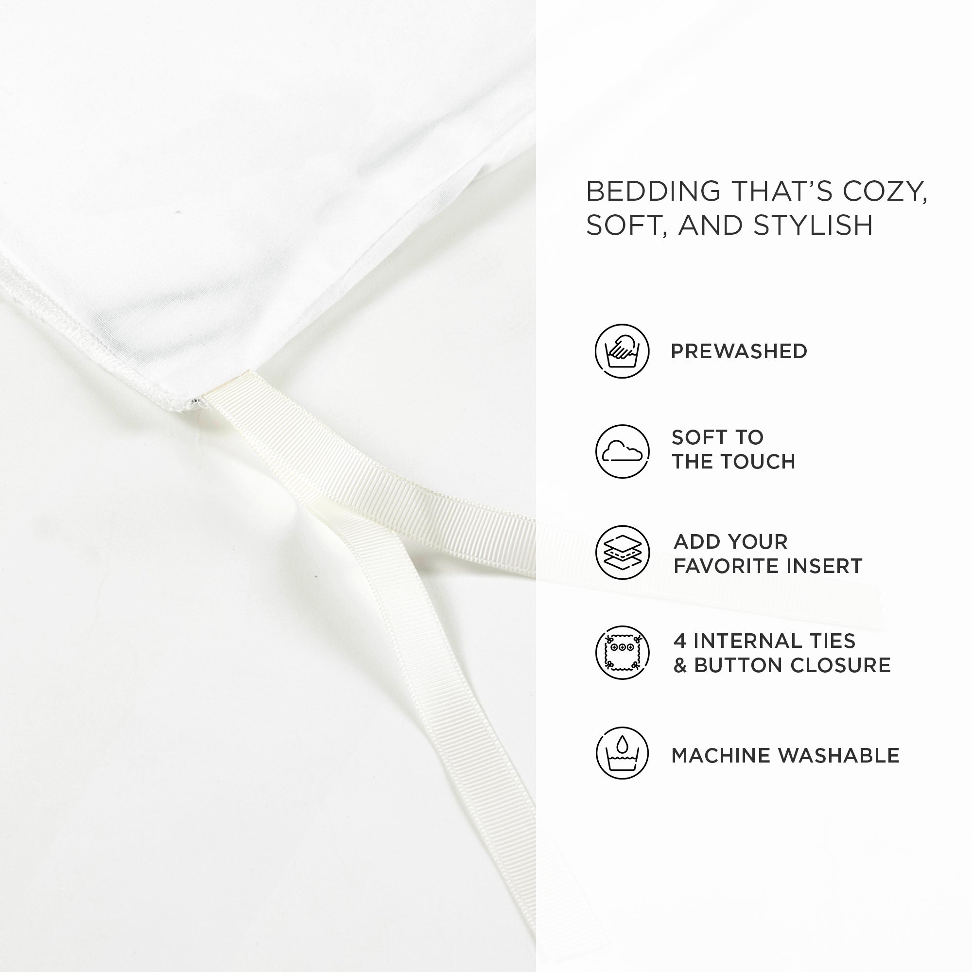 Luxury Hampton Double Flange Embroidered Duvet Cover Set - Queen Size, 100% Cotton, Contrast Edge Design for Elegant Bedroom Decor | Perfect for Master Bedrooms, Guest Rooms & Hotel Style Bedding