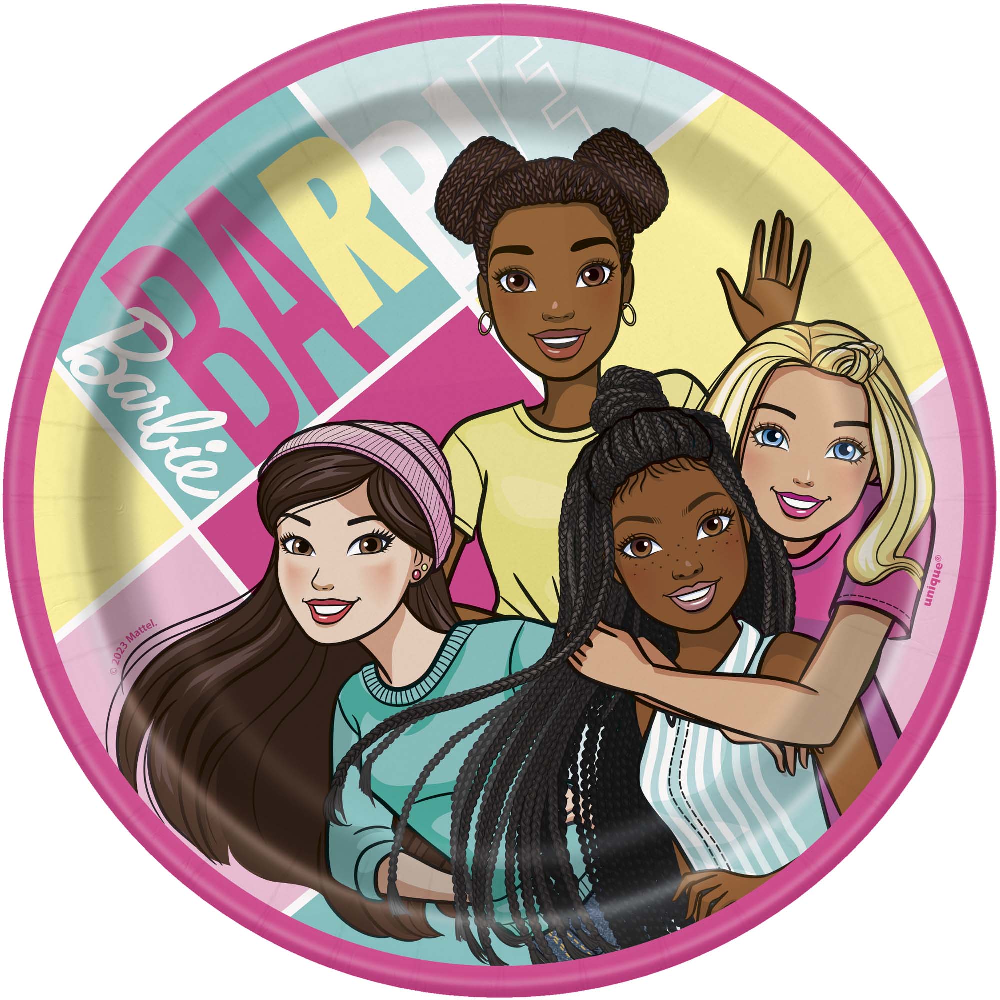 Barbie Birthday Party Small Round Dessert Paper Plates - 7 Inch Disposable Cake Plates for Kids, 8 Count - Perfect for Birthday Cakes, Cupcakes & Party Snacks