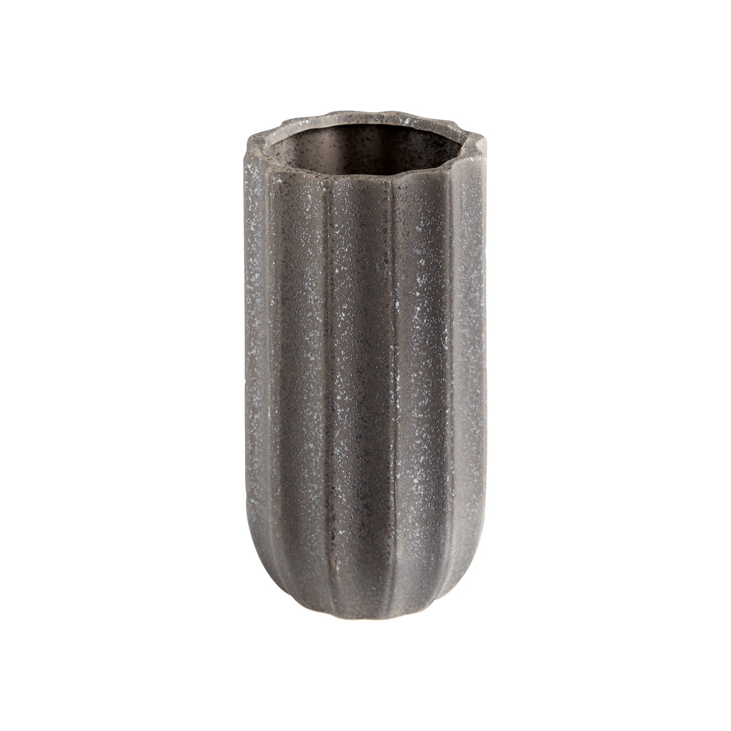 Brutalist Ceramic Vase - Small Grey Home Decor | Modern Geometric Centerpiece for Living Room, Dining Table & Office Desk | Cyan Design 11187