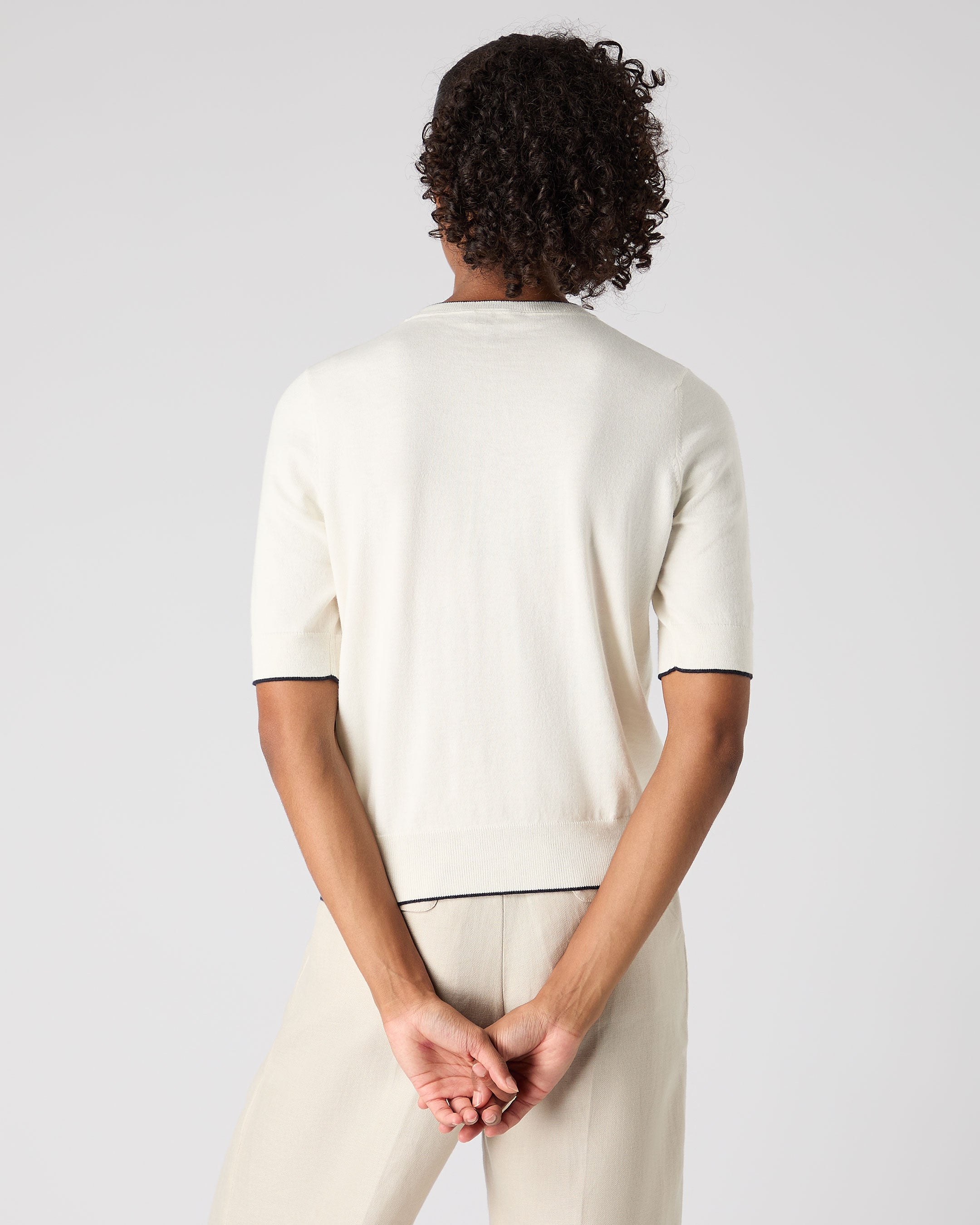 Soft & Comfortable Women's Cotton Cashmere Blend T-Shirt - Ivory White | Casual Wear, Layering & Everyday Outfits