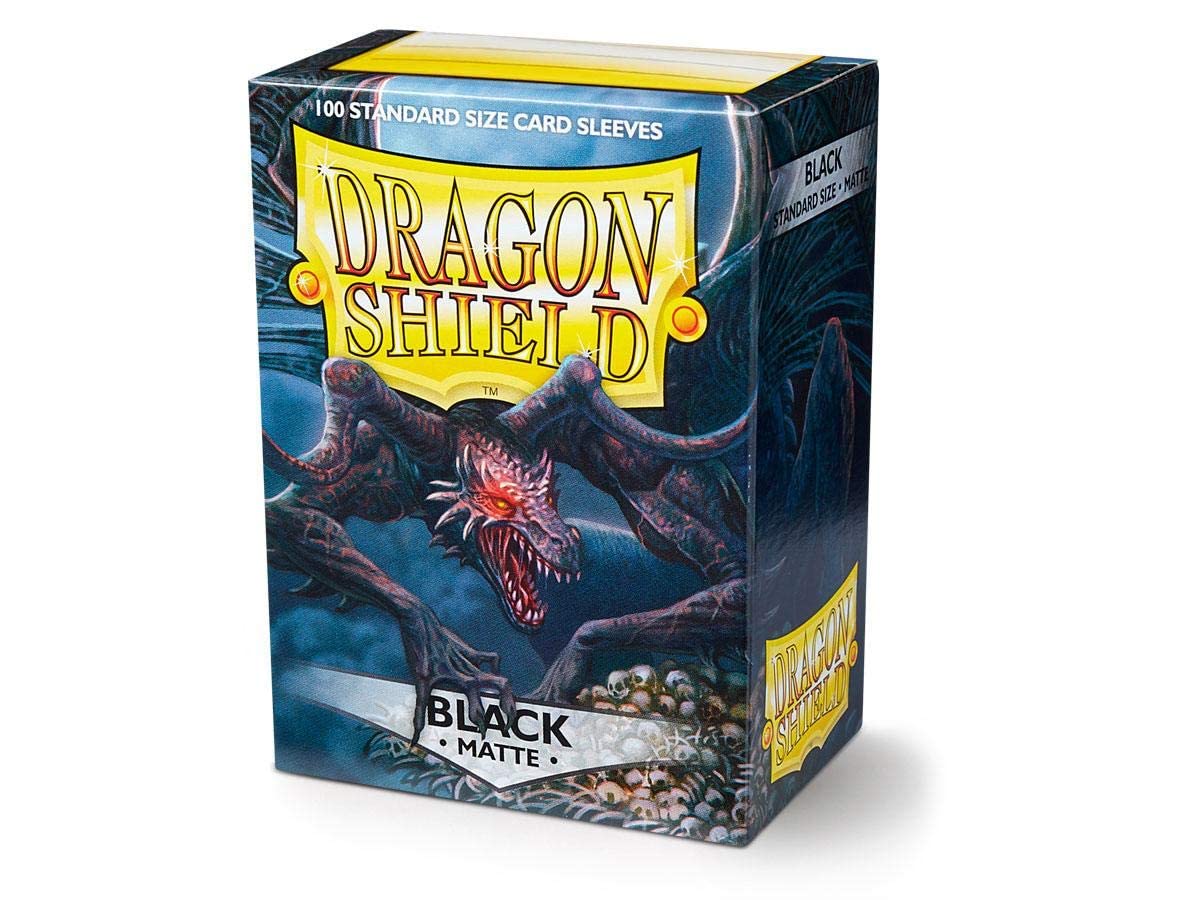 Dragon Shield Matte Black Card Sleeves - 1000 Count (10 Packs of 100) - PVC-Free, Archival Safe, 120 Micron, Standard Size 63x88mm - Perfect for MTG, Pokemon, Yu-Gi-Oh! and Collectible Card Games Protection