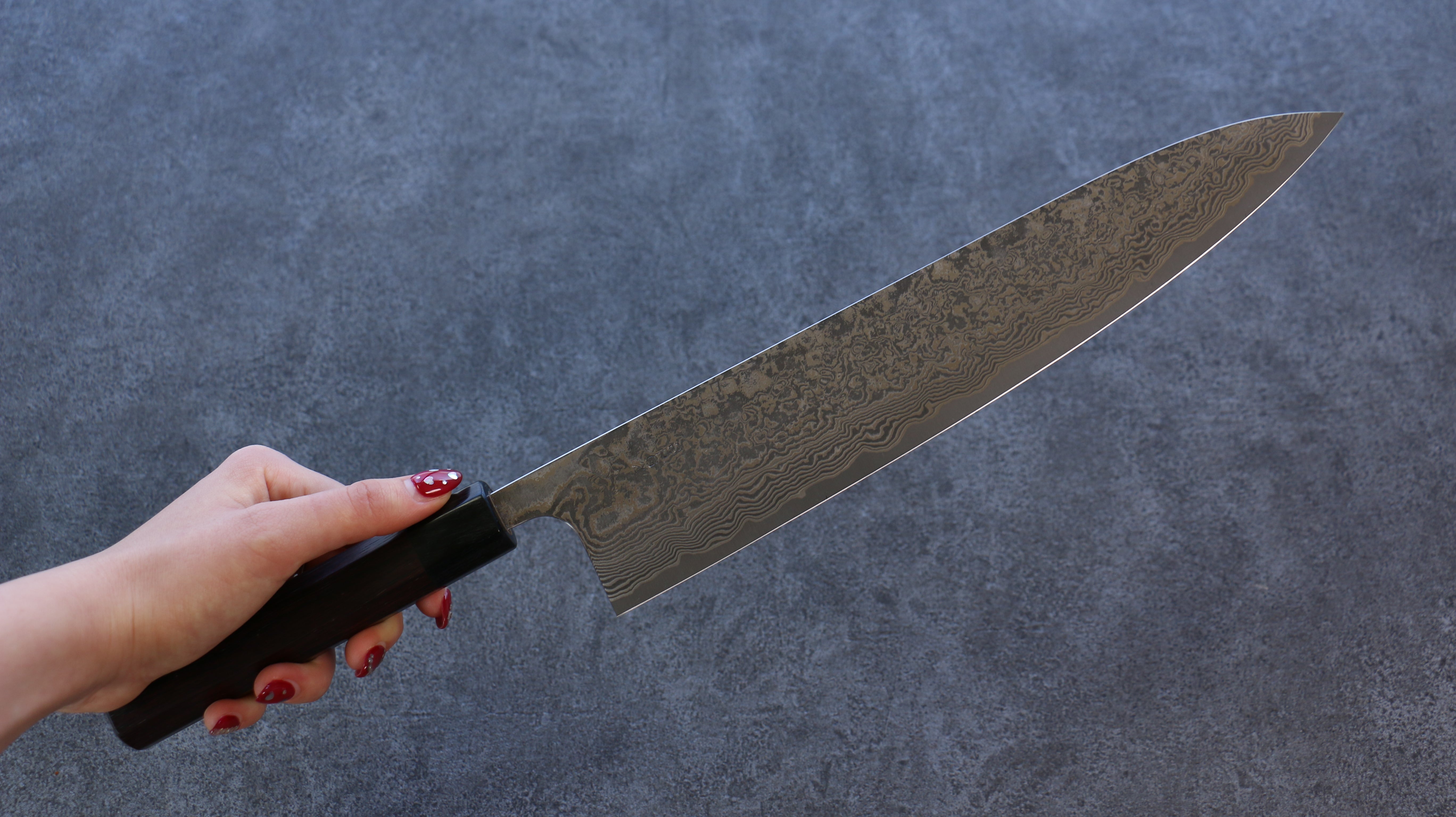 Premium Nao Yamamoto SG2 Black Damascus Gyuto 270mm Japanese Chef Knife with Exotic Shitan Handle - Perfect for Sushi, Meat Slicing & Professional Kitchen Use