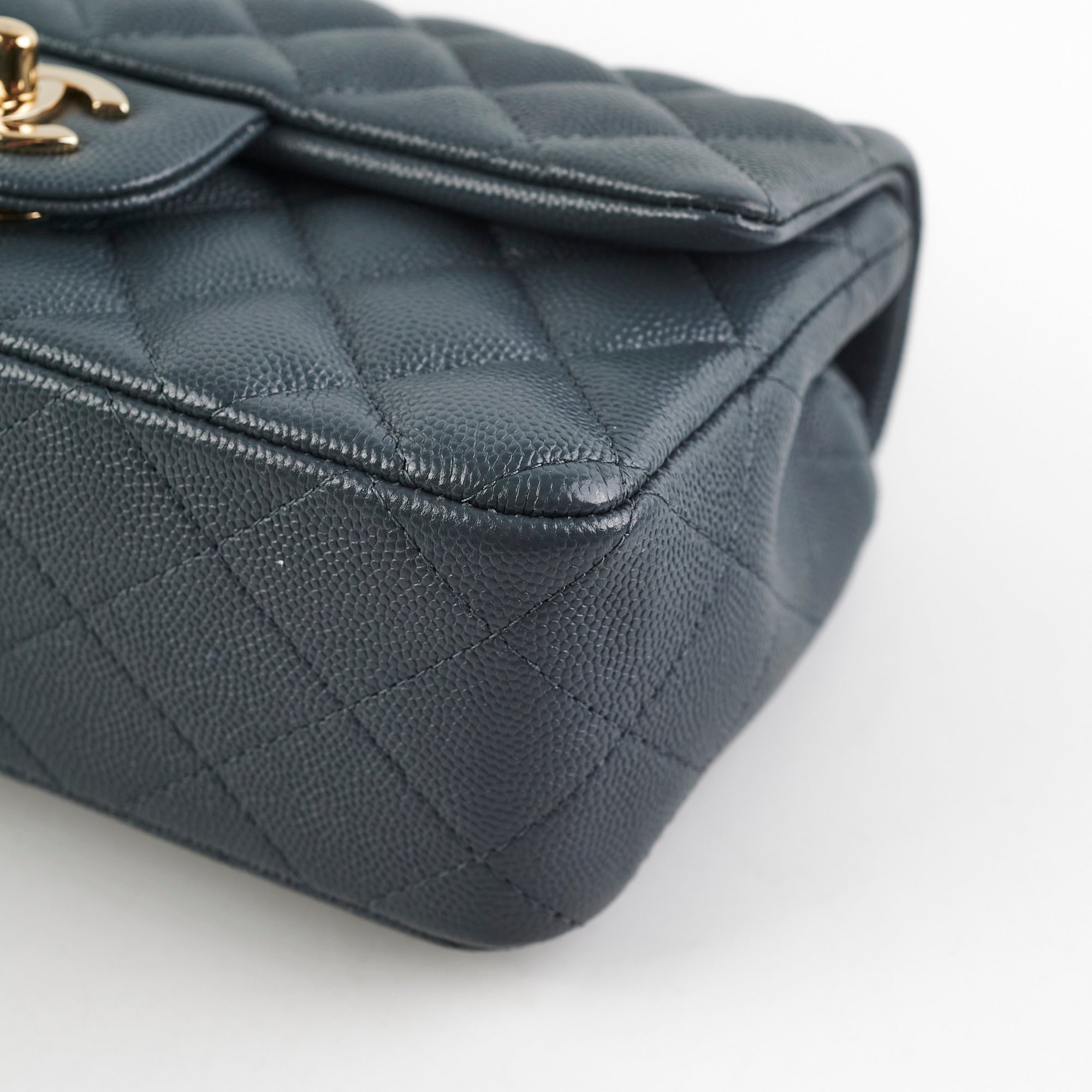 Chanel Caviar Leather Mini Rectangular Flap Bag in Grey - Perfect for Evening Events & Luxury Fashion Accessories