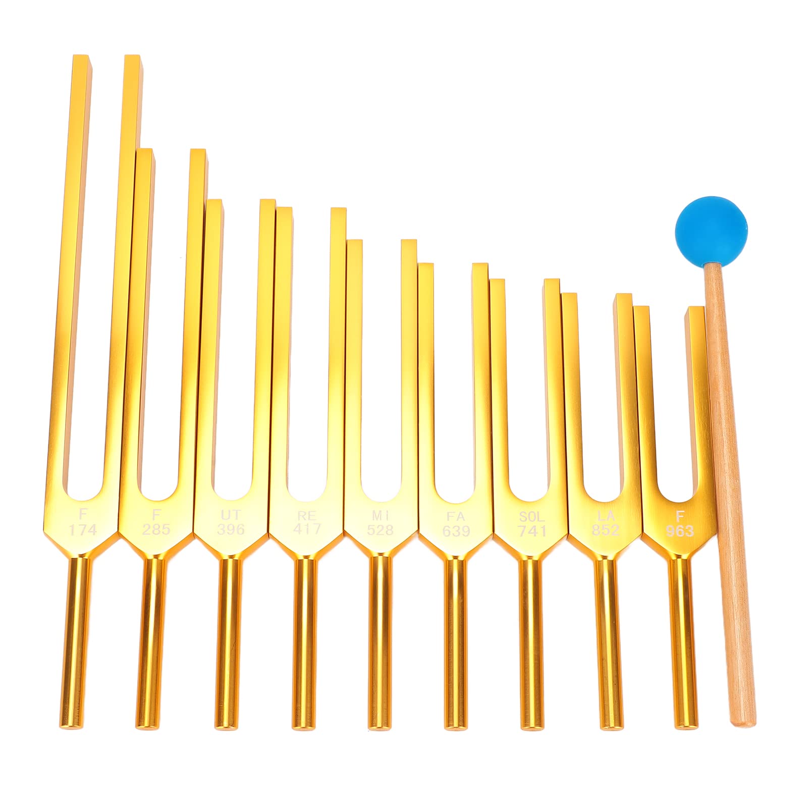 Aluminum Alloy Tuning Fork Set for Healing & Therapy - 174Hz to 963Hz (9 Frequencies) - Perfect for DNA Healing, Chakra Balancing, Sound Therapy & Meditation at Home or Spa