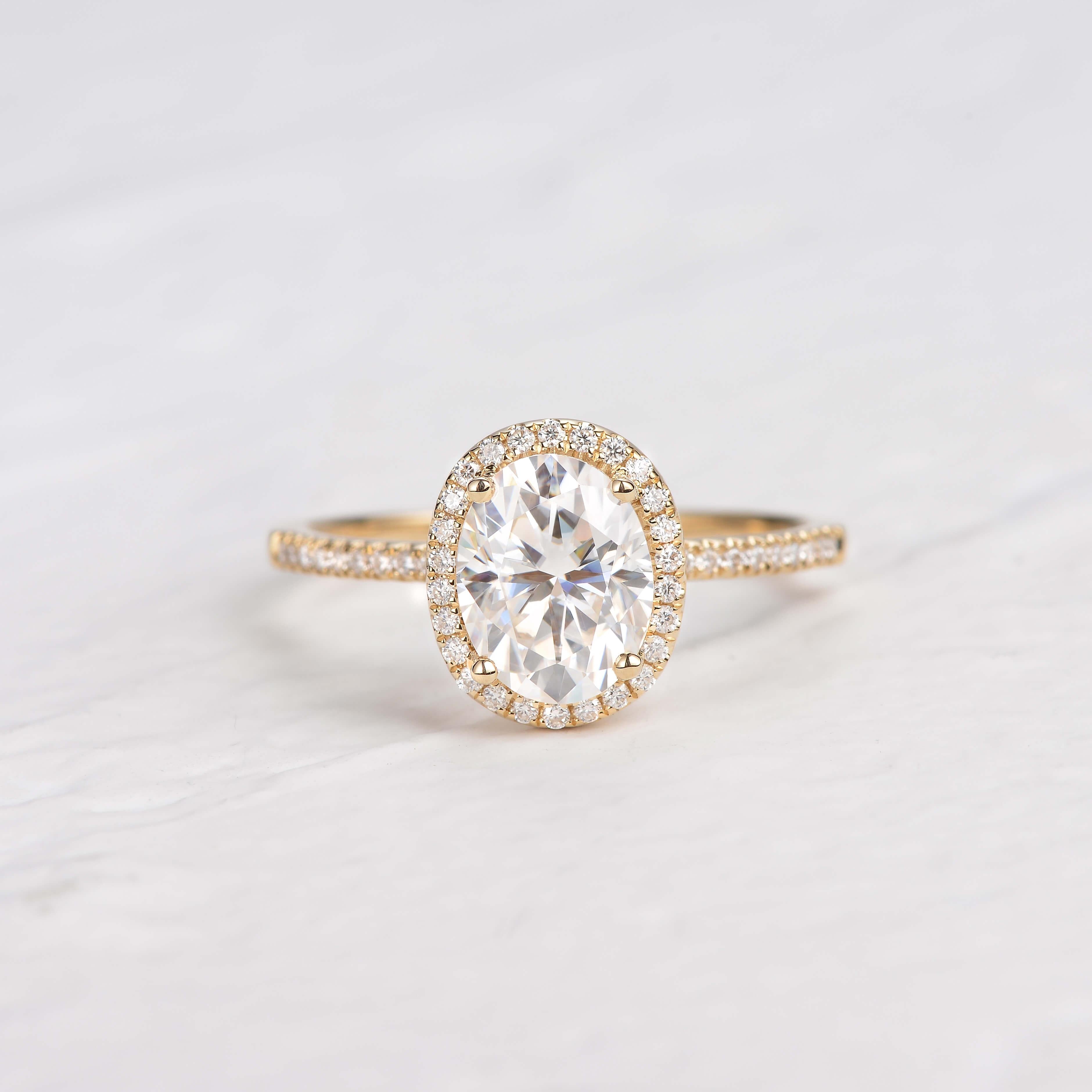 2ct Oval Colorless Moissanite Engagement Ring in 14K Rose Gold - Perfect for Wedding, Proposal & Anniversary Gifts