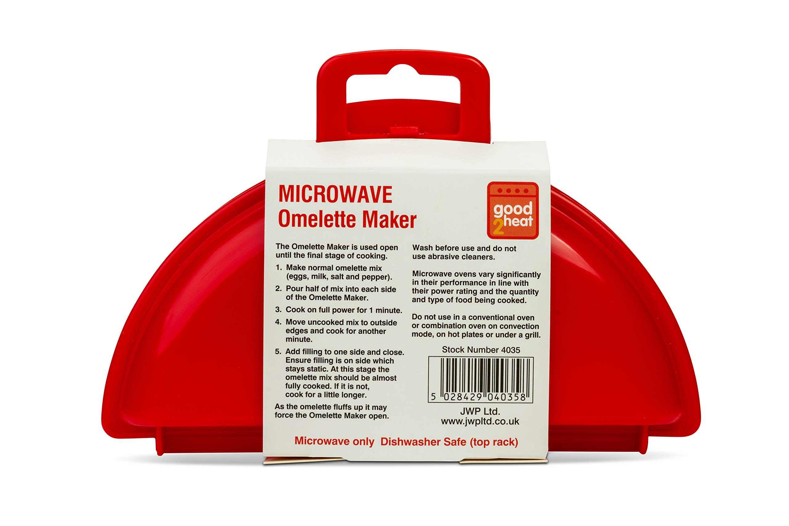 Good2Heat 4035 Microwave 2 Egg Omelette Maker - Red, 18 x 4 x 12 cm | Quick & Easy Breakfast Solution | Perfect for Home, Office & Dorm Cooking
