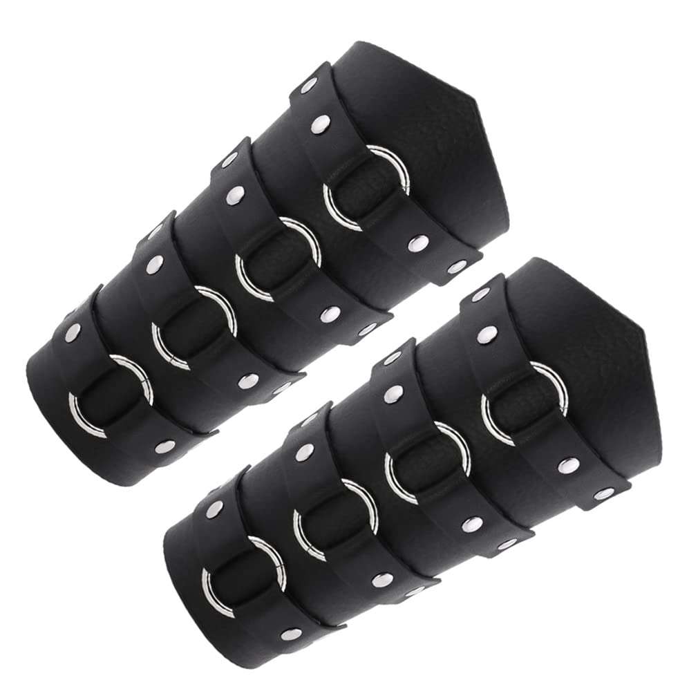 Unisex Leather Gauntlet Wristband - Punk Style Wide Wrap Bracer Arm Cuff for Men & Women | Perfect for Cosplay, Motorcycle Riding, and Gothic Fashion