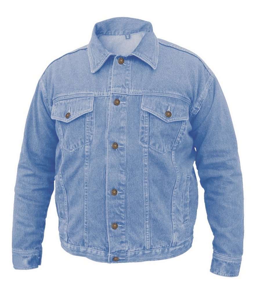 Men's AL2950 14 oz. Denim Jacket Small Blue - Classic Slim Fit Denim Jacket for Casual Wear & Outdoor Activities