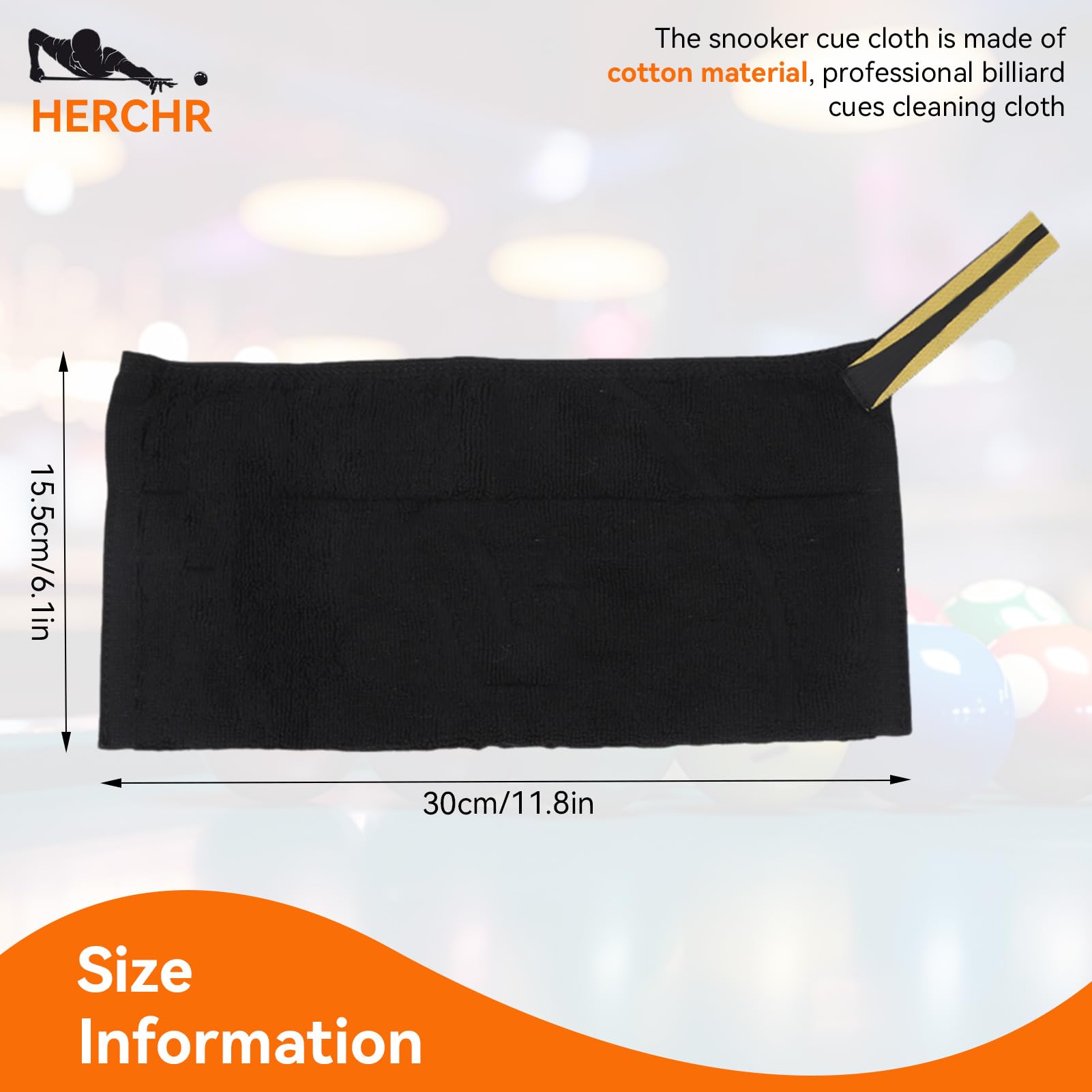 Premium Snooker & Billiards Cue Cleaning Cloth - Microfiber Pool Cue Cleaner & Burnisher Accessory for Shaft Maintenance - Perfect for Home Game Rooms, Sports Clubs & Professional Tournaments