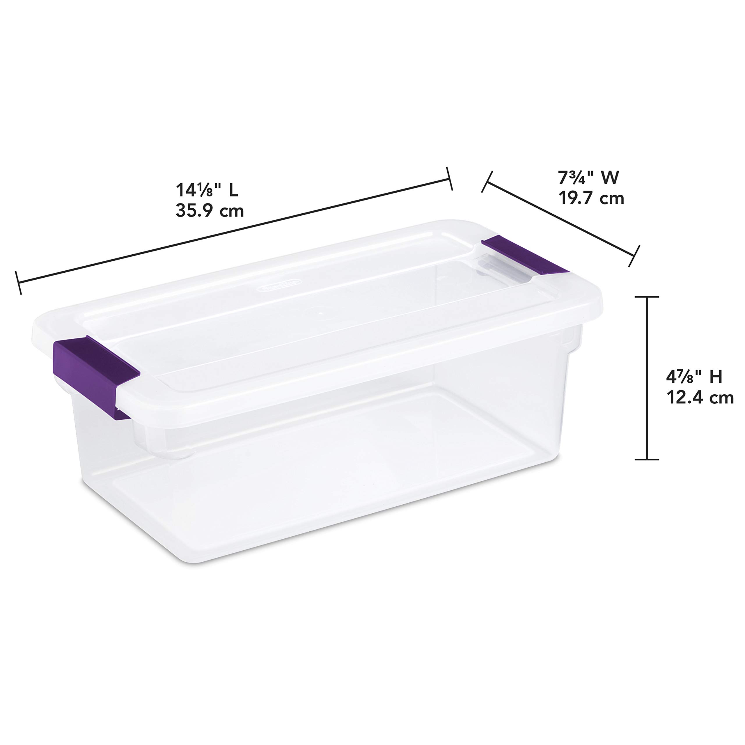 Sterilite 6 Quart ClearView Latch Storage Boxes - 12 Pack Stackable Plastic Bins with Secure Lids for Shoe Organization, Home Closet Storage & Pantry Organization - Clear Durable Containers for Bedroom, Garage & Office Use