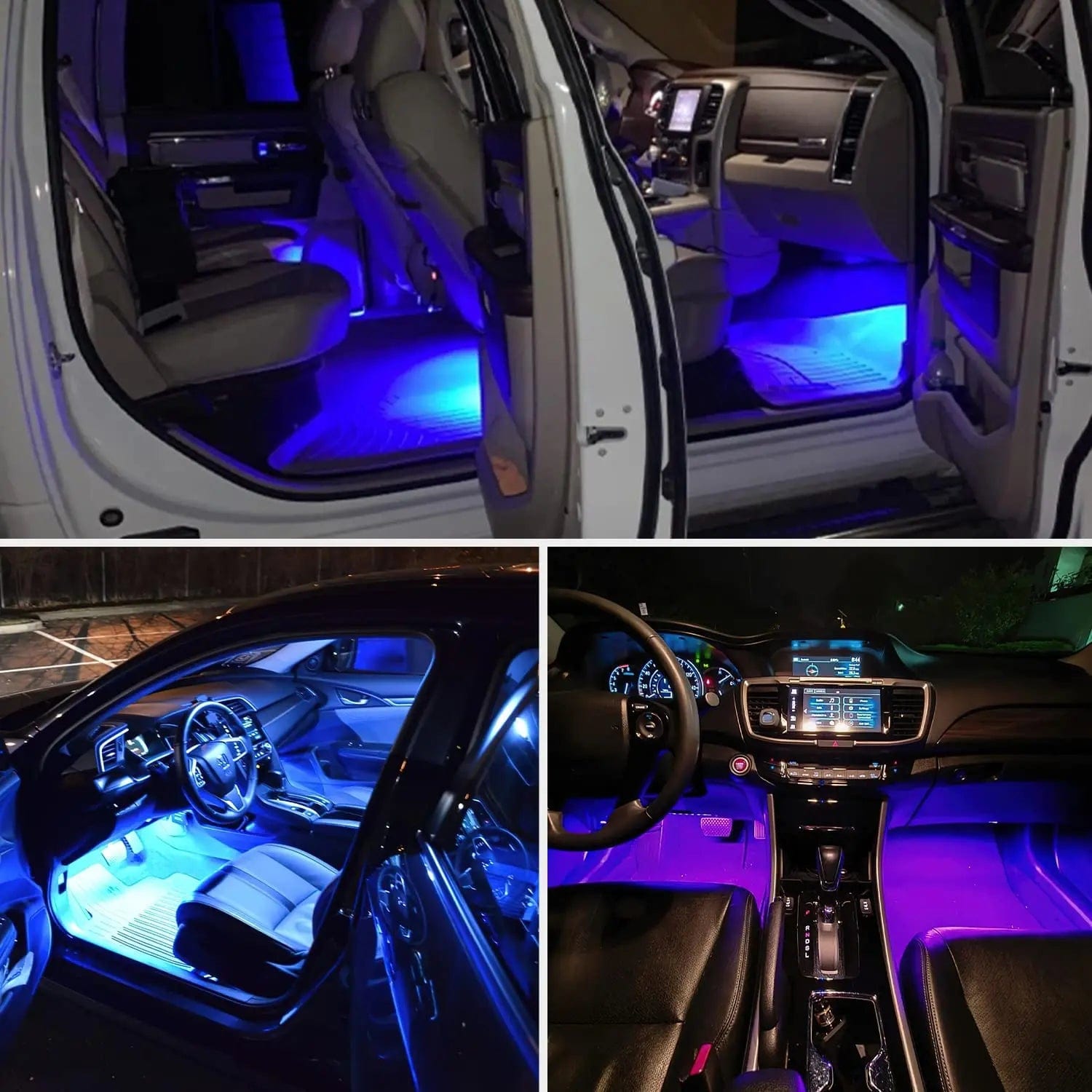 48 LEDs RGB USB Interior Car Light Strip with APP & Remote Control - 4PCS Set for Car, Home, Gaming Room Decoration & Mood Lighting