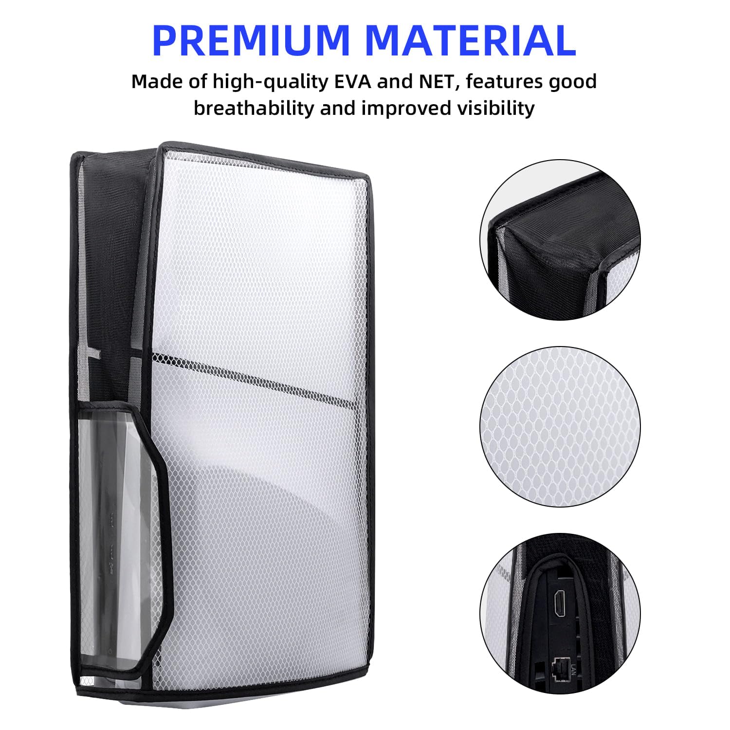 Dust Cover for PS5 Slim DE/UHD Console with Clear View Window - Protective Shield for PlayStation 5 Slim (Not Compatible with PS5/PS5 Pro) - Perfect for Gaming Setup & Console Protection