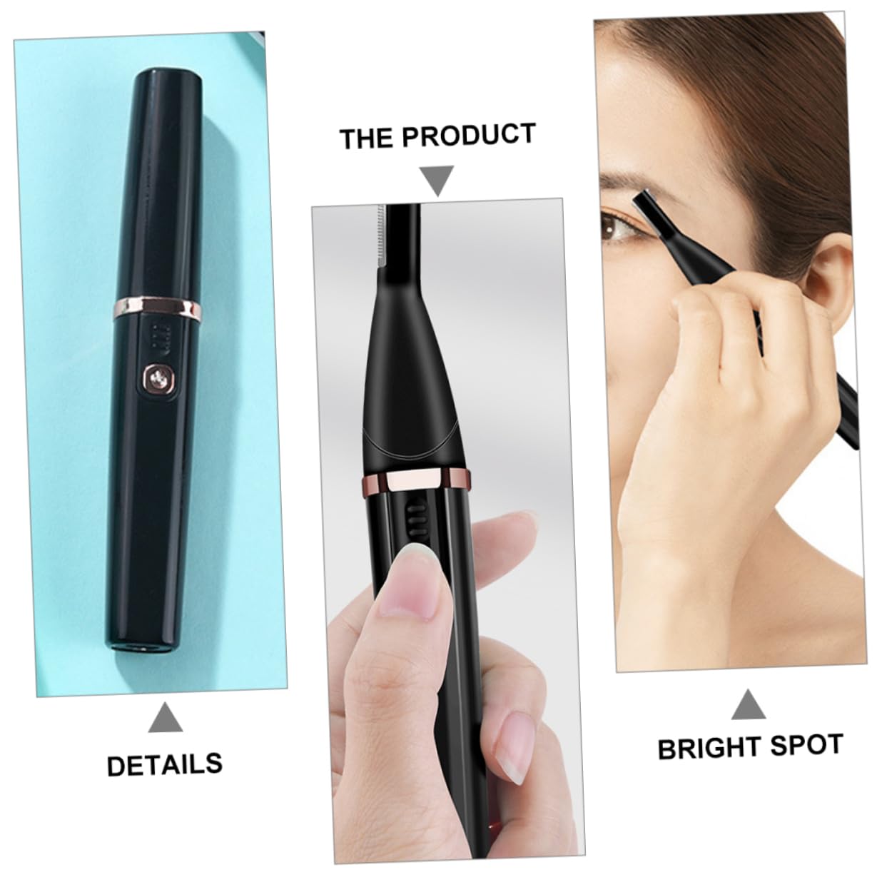 1PC Electric Eyebrow Trimmer for Women - Precision Brow Shaper & Facial Hair Remover, Safe Dermaplaning Razor with ABS Black Handle - Perfect for Eyebrow Shaping, Peach Fuzz Removal & At-Home Skincare Routine