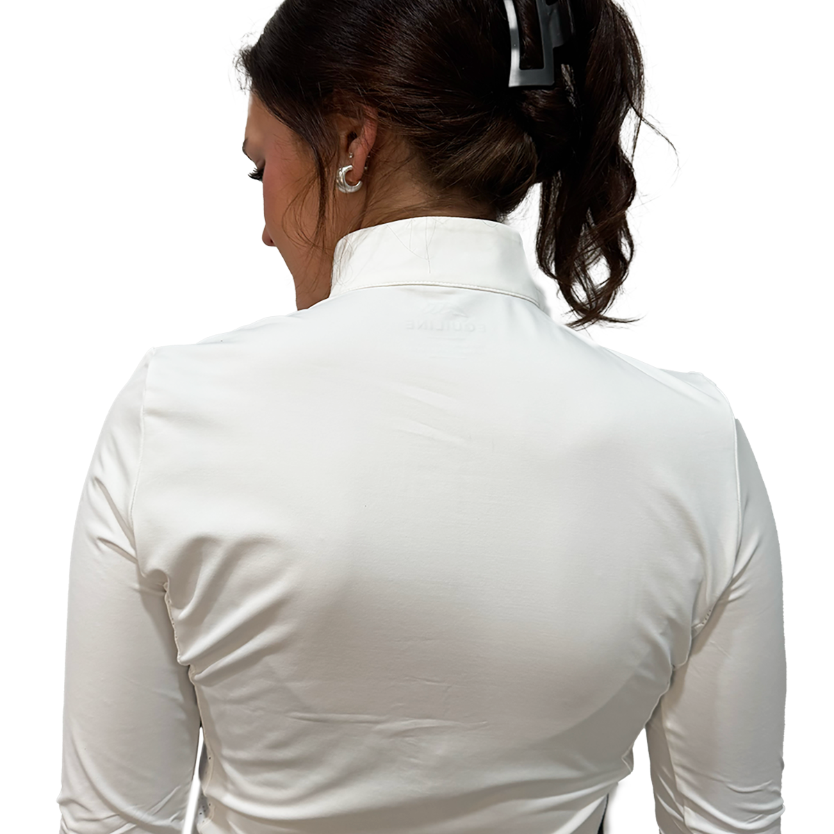 Equiline Women's Embra Long Sleeve Competition Polo Shirt - Breathable Equestrian Riding Shirt for Horseback Riding & Show Jumping