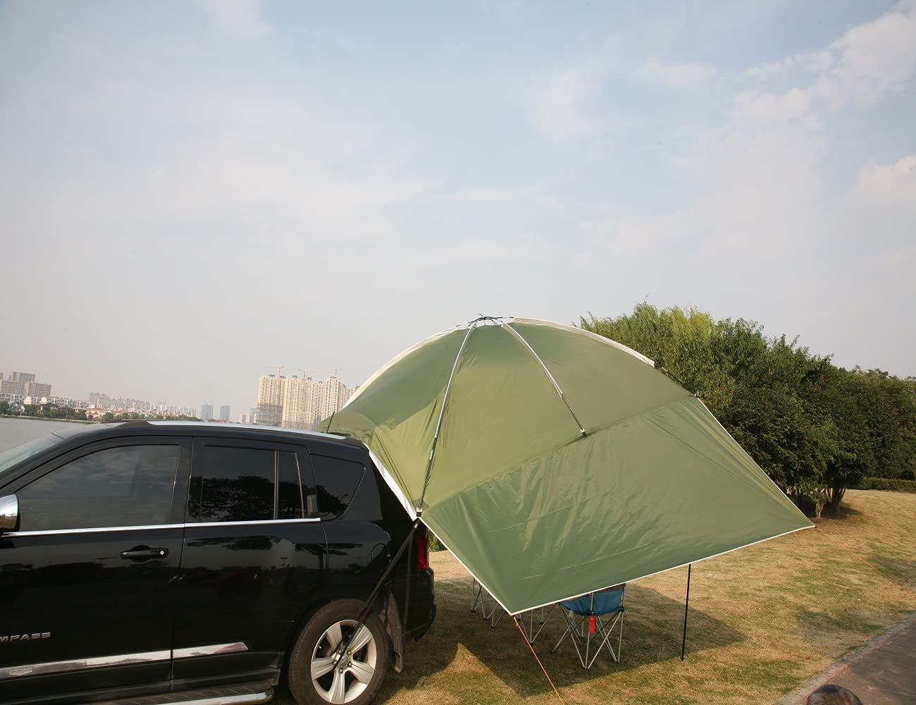 10.5'x7.5'x7.2' Waterproof SUV Car Tent - Outdoor Camping Awning & Sun Shelter Canopy for Car Trunk | Perfect for Family Camping, Road Trips & Beach Outings