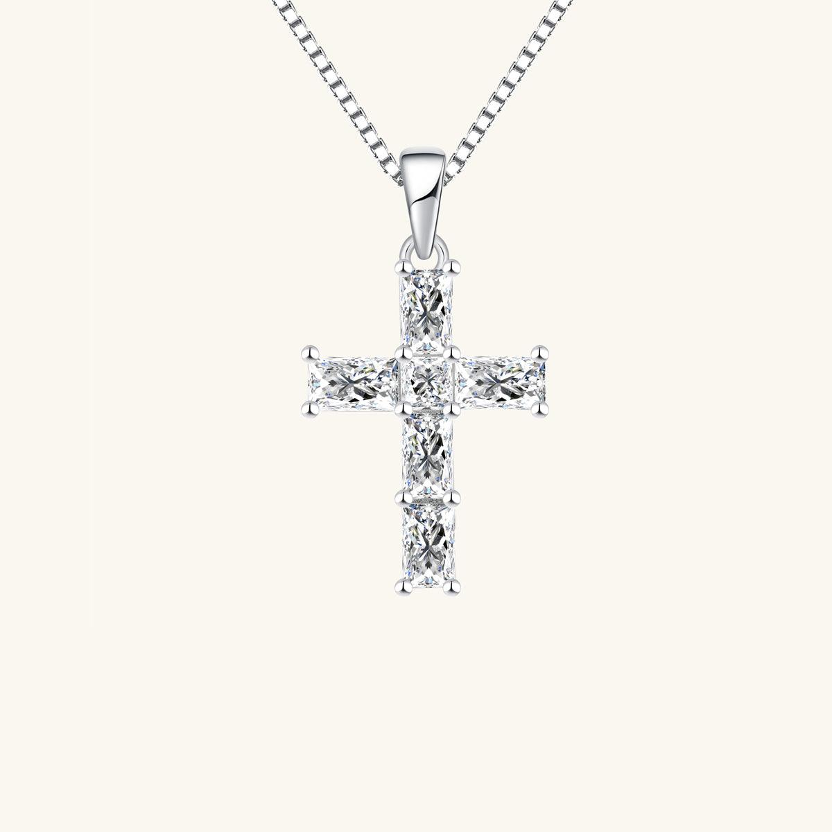 Elegant Silver Cross Pendant Necklace for Women - Religious Jewelry Gift for Baptism, Confirmation & Everyday Wear