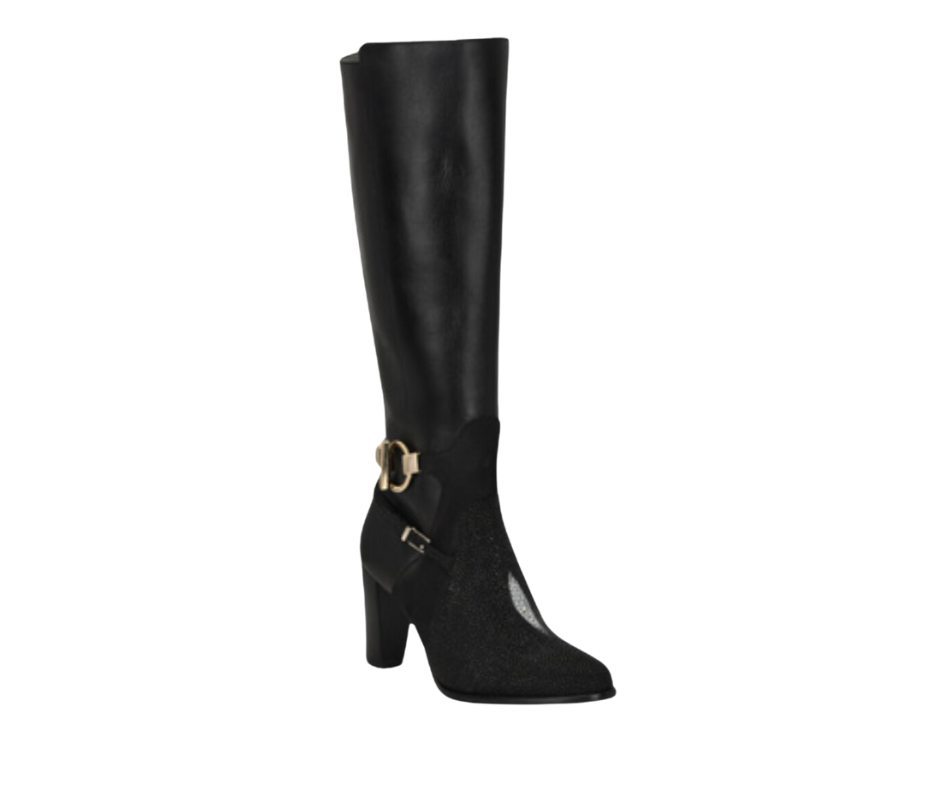 Women's Cuadra FC754 LD Black Stingray Leather Boots with Zipper & Round Toe - Stylish Cowgirl Boots for Western Fashion, Night Out & Country Events