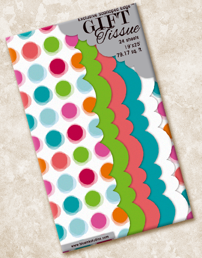 Double Vision Scalloped Tissue Paper - Decorative Craft Paper for Gift Wrapping, Party Decorations, Scrapbooking & DIY Projects - Vibrant Colors for Creative Scenes