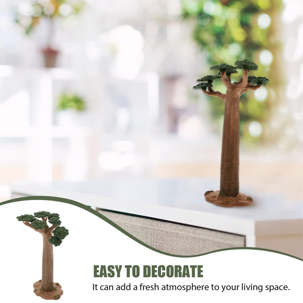 VOSAREA 2 Pack Mini Baobab Tree Model - Artificial Fake Trees for Train Scenery, DIY Crafts, Zen Garden & Sand Table Decor - Realistic Miniature Architecture Trees for Home & Office Display