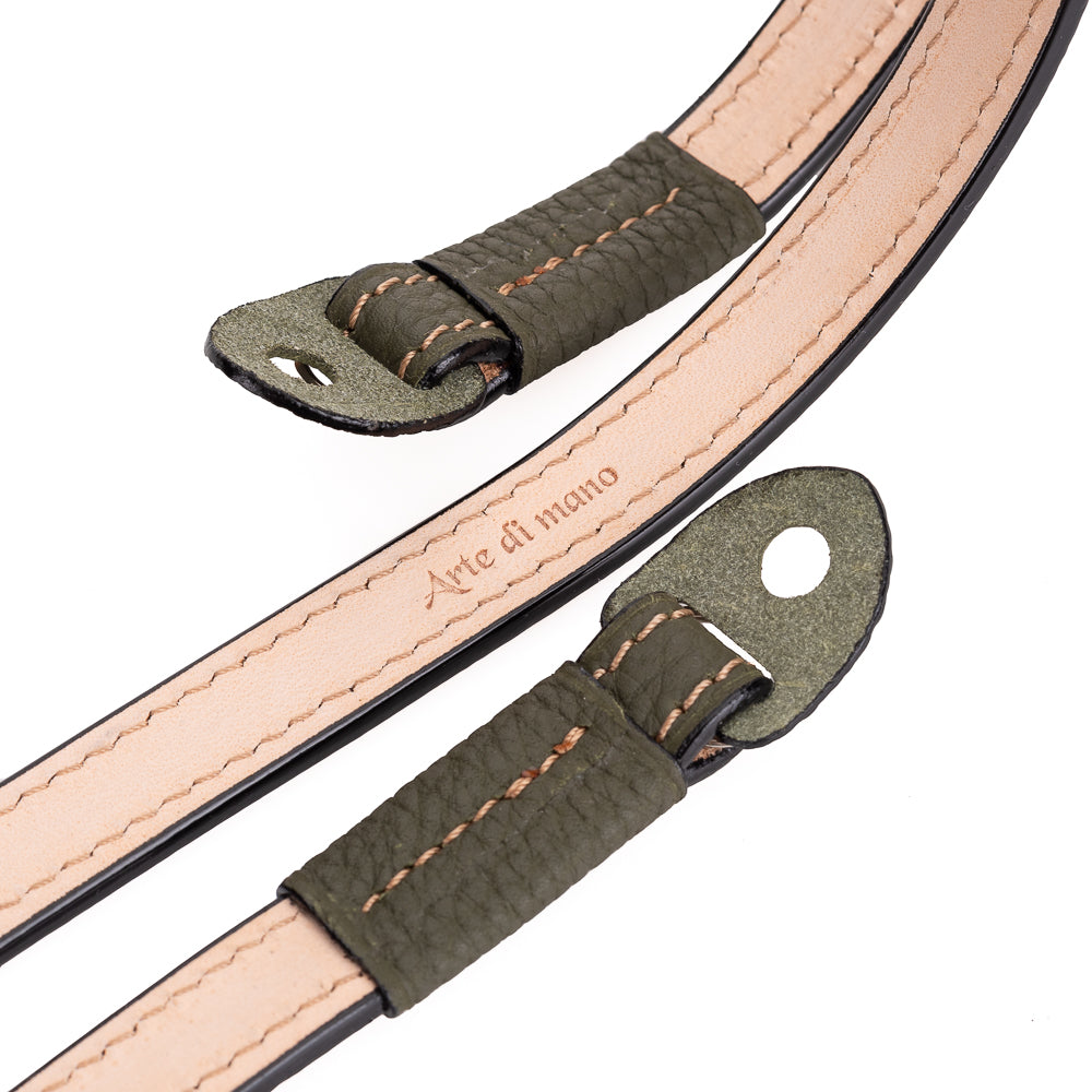 Arte di Mano Comfortable Reinforced XL 120cm Neck Strap - Shrunken Calf Khaki for DSLR Cameras, Binoculars & Musical Instruments - Durable & Adjustable for Outdoor Photography, Hiking & Travel