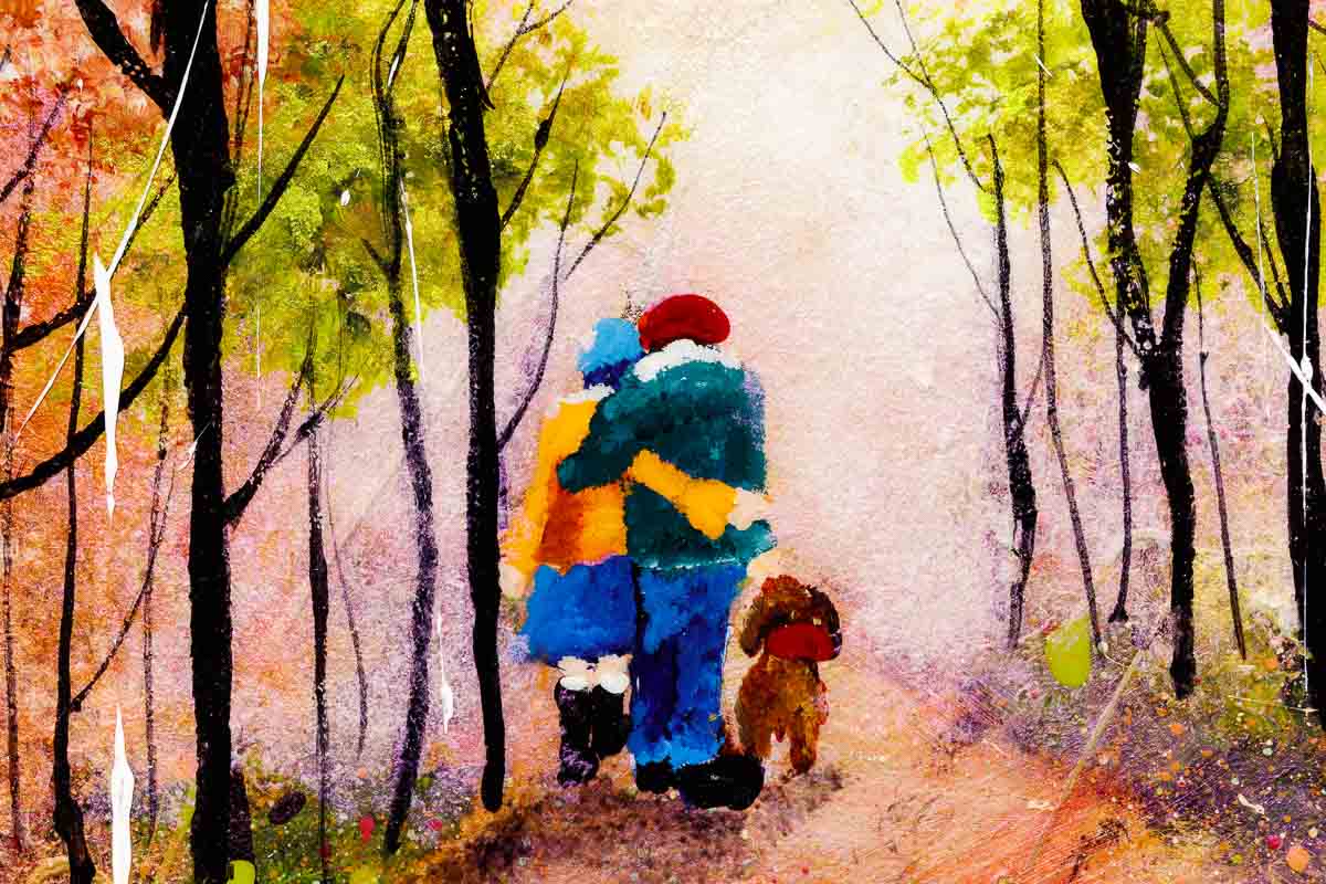 Original Autumn Walk Painting - Handmade Wall Art for Home Decor, Living Room, Bedroom & Office | Perfect Gift for Art Lovers