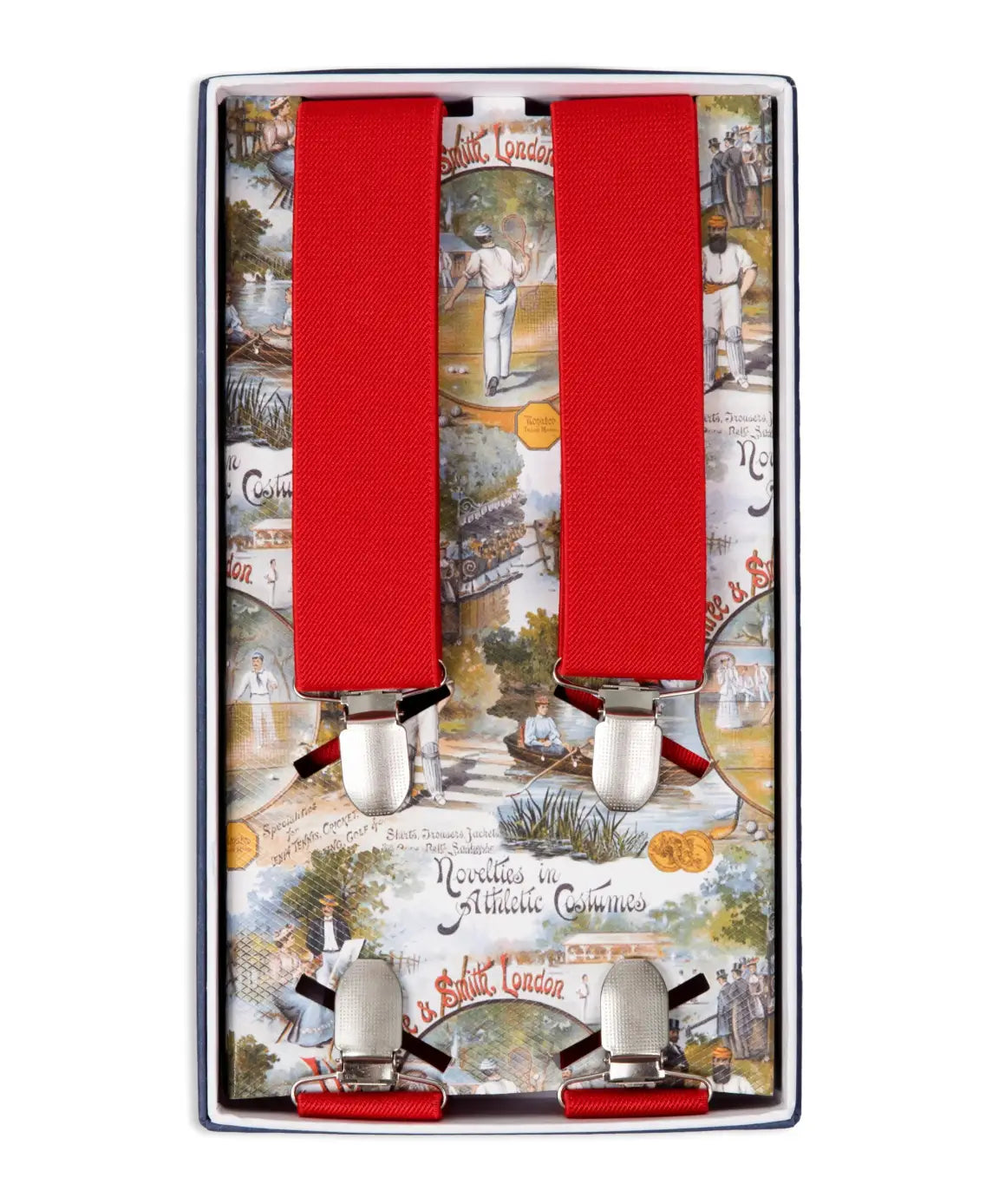 LA Smith Men's Red X-Shaped Suspenders - Stylish & Adjustable for Formal Wear, Vintage Outfits & Cosplay