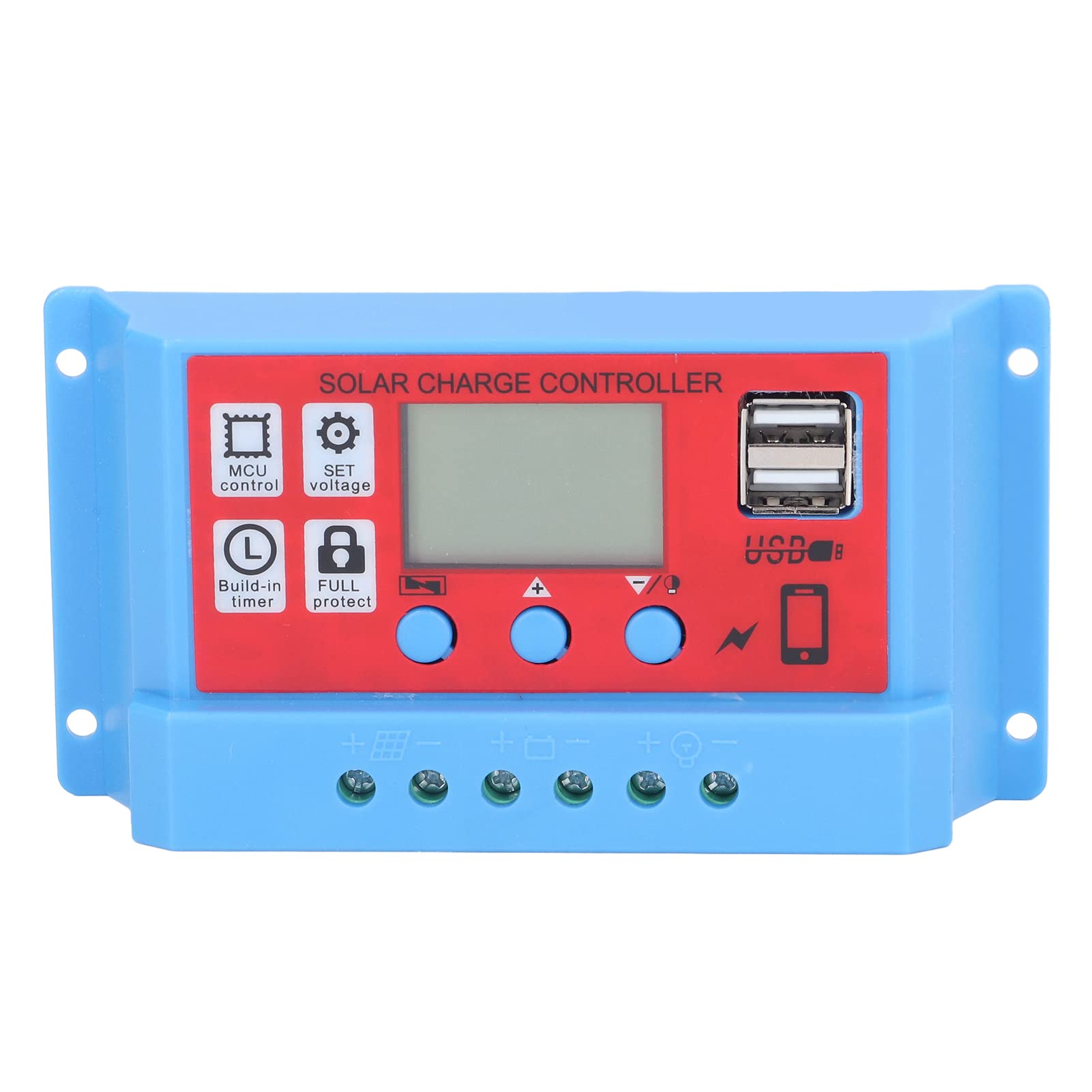 20A 12V/24V Solar Charge Controller with LCD Display - 3 Stage PWM Photovoltaic Regulator for Solar Panels | Perfect for RV, Boat, Off-Grid & Home Solar Systems