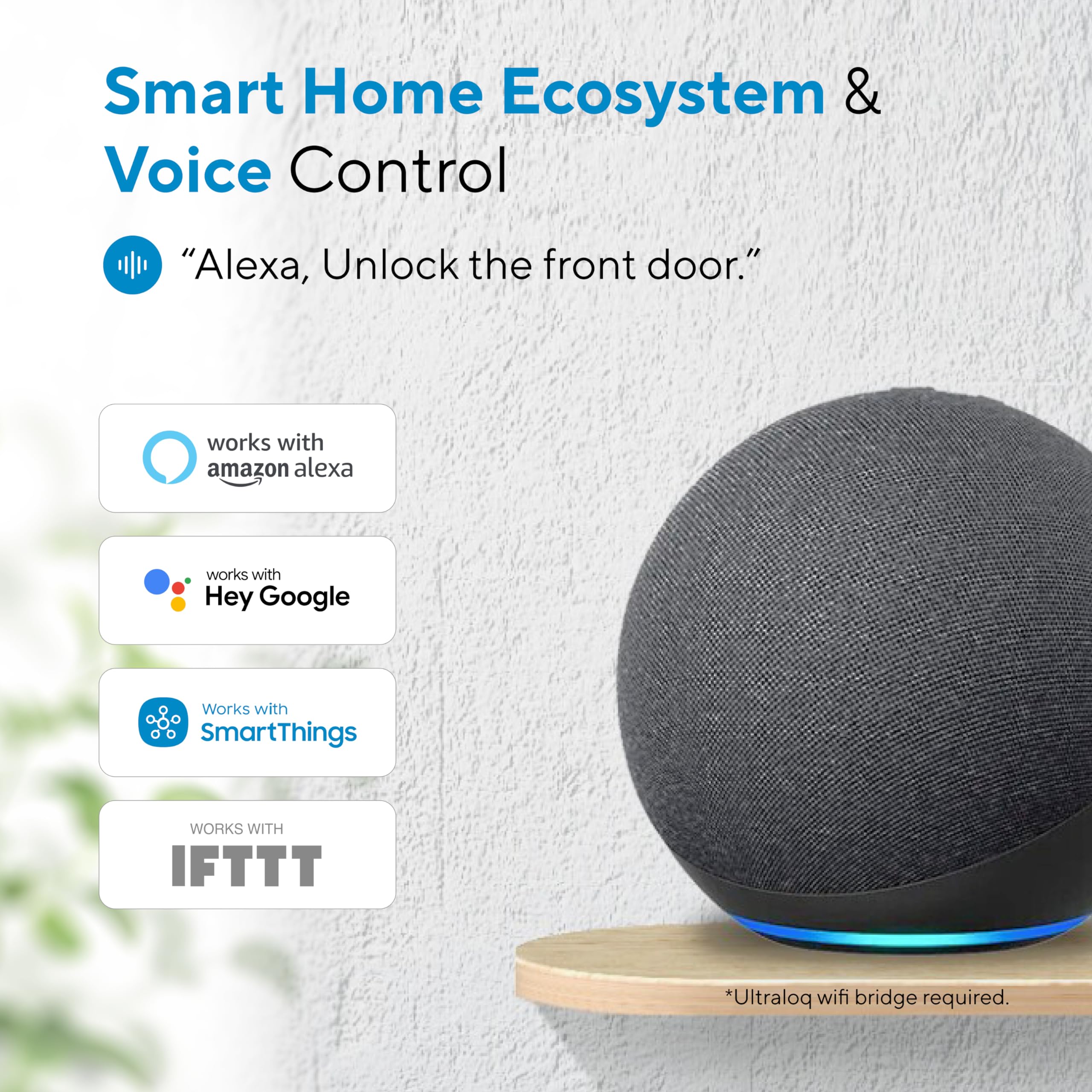 Ultraloq U-Bolt Pro Smart Lock with WiFi Hub - 7-in-1 Keyless Entry Fingerprint Door Lock, Biometric Keypad & App Control for Front Door Security | Perfect for Smart Homes, Vacation Rentals & Airbnb Properties