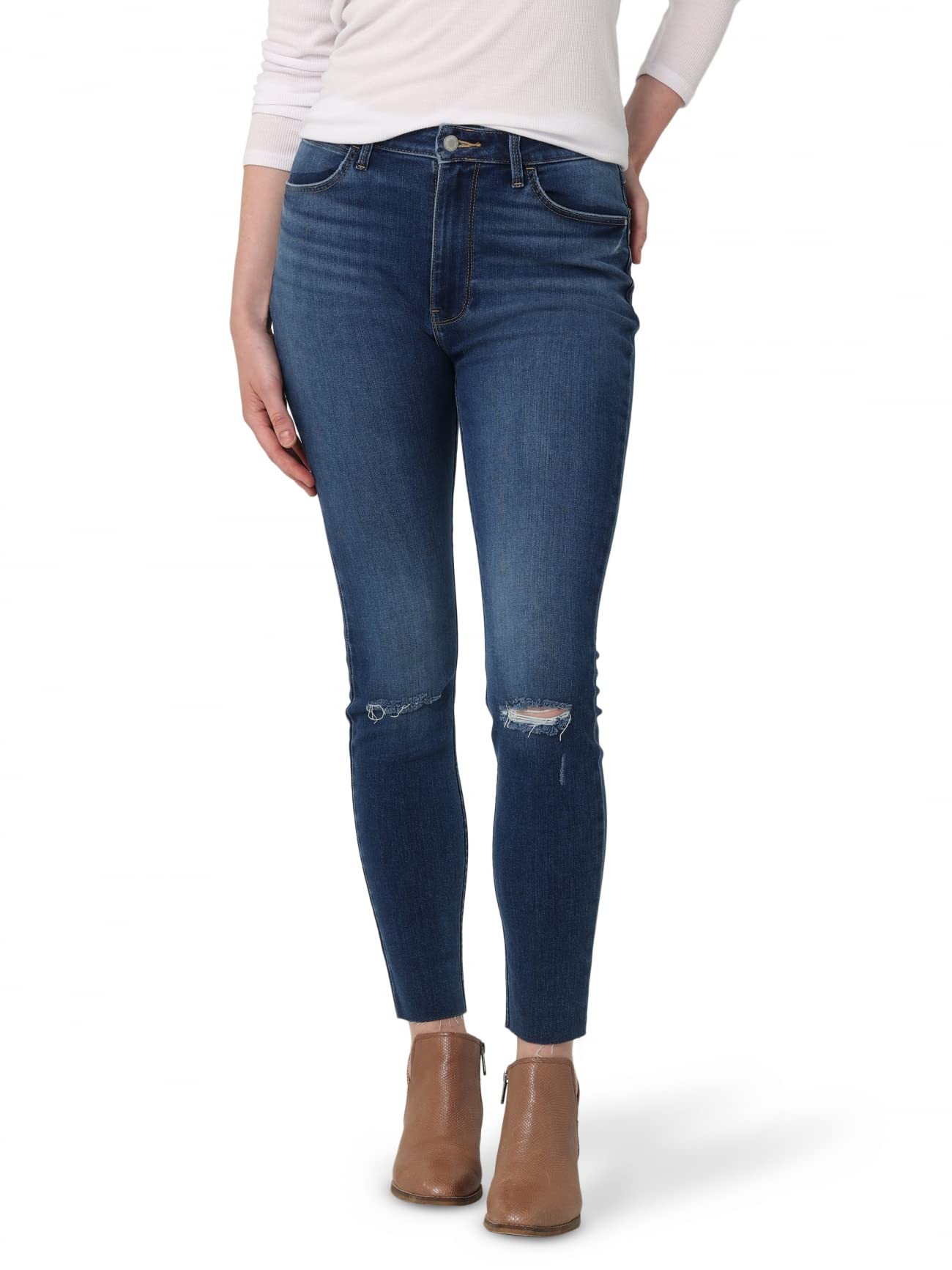 Wrangler Women's High Rise Unforgettable Skinny Jeans - Slim Fit Stretch Denim Pants for Casual Wear & Everyday Outfits