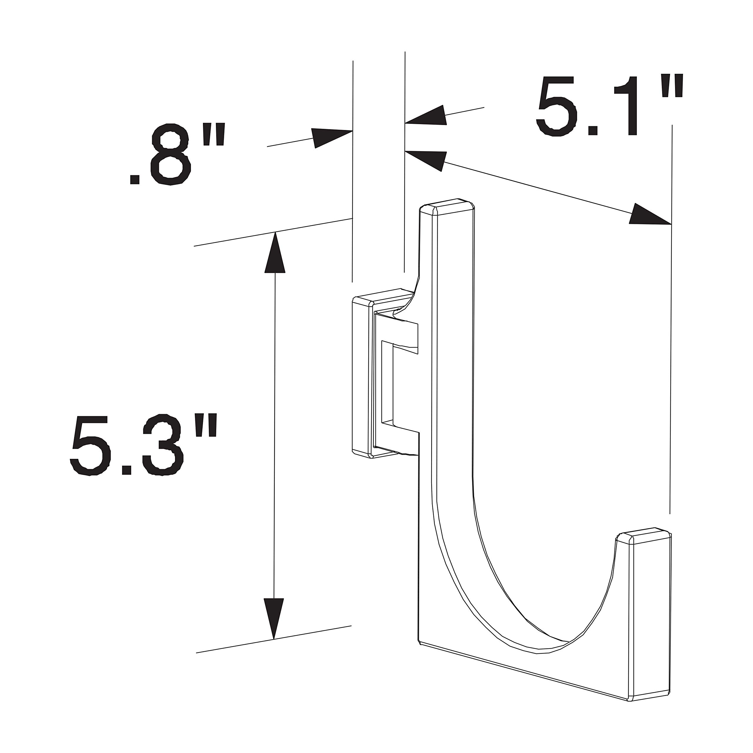 3005/PC Frame Towel Holder - Polished Chrome Bathroom Hook - Adjustable Pivoting Robe Hook for Towels, Clothes & Bathrobes - Perfect for Bathroom, Spa & Hotel Decor