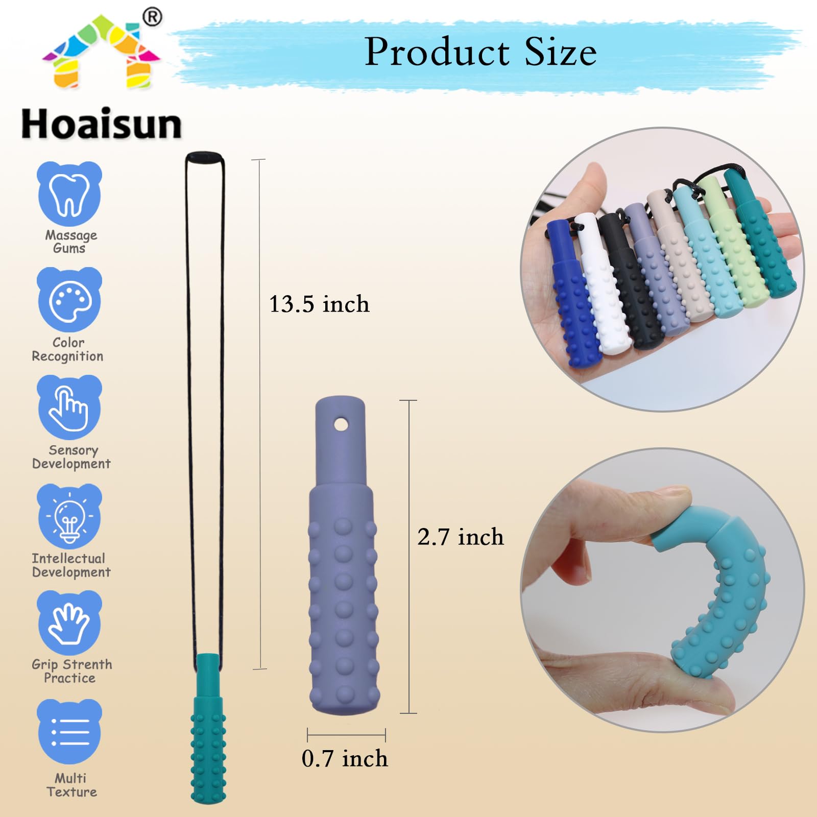 8 Pack Silicone Chew Necklaces for Kids & Adults - Sensory Chew Toys for Autism, ADHD, SPD - Reduce Biting, Chewing & Fidgeting - Perfect for School, Travel & Stress Relief
