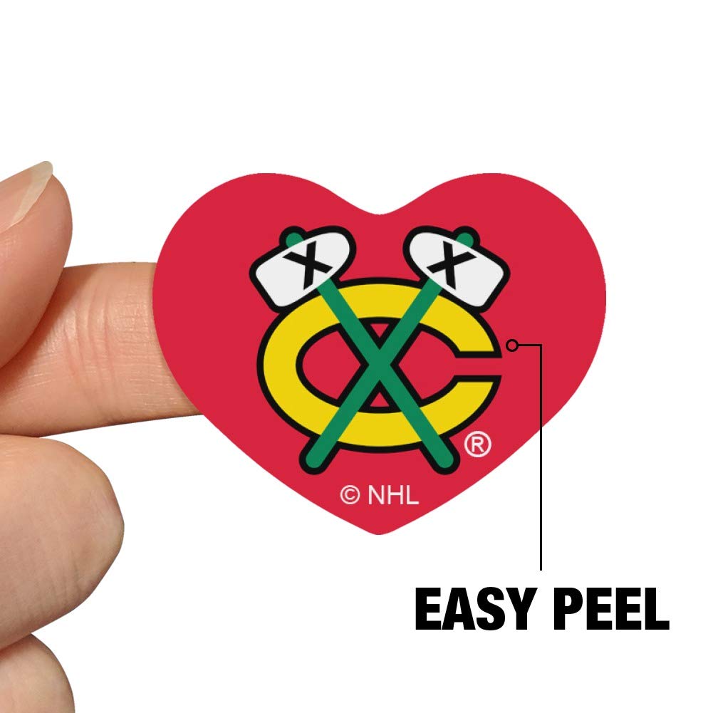 Chicago Blackhawks NHL Heart Shaped Planner Stickers - Scrapbook & Calendar Decorative Stickers for Hockey Fans - Perfect for DIY Crafts, Bullet Journals, and Game Day Decorations