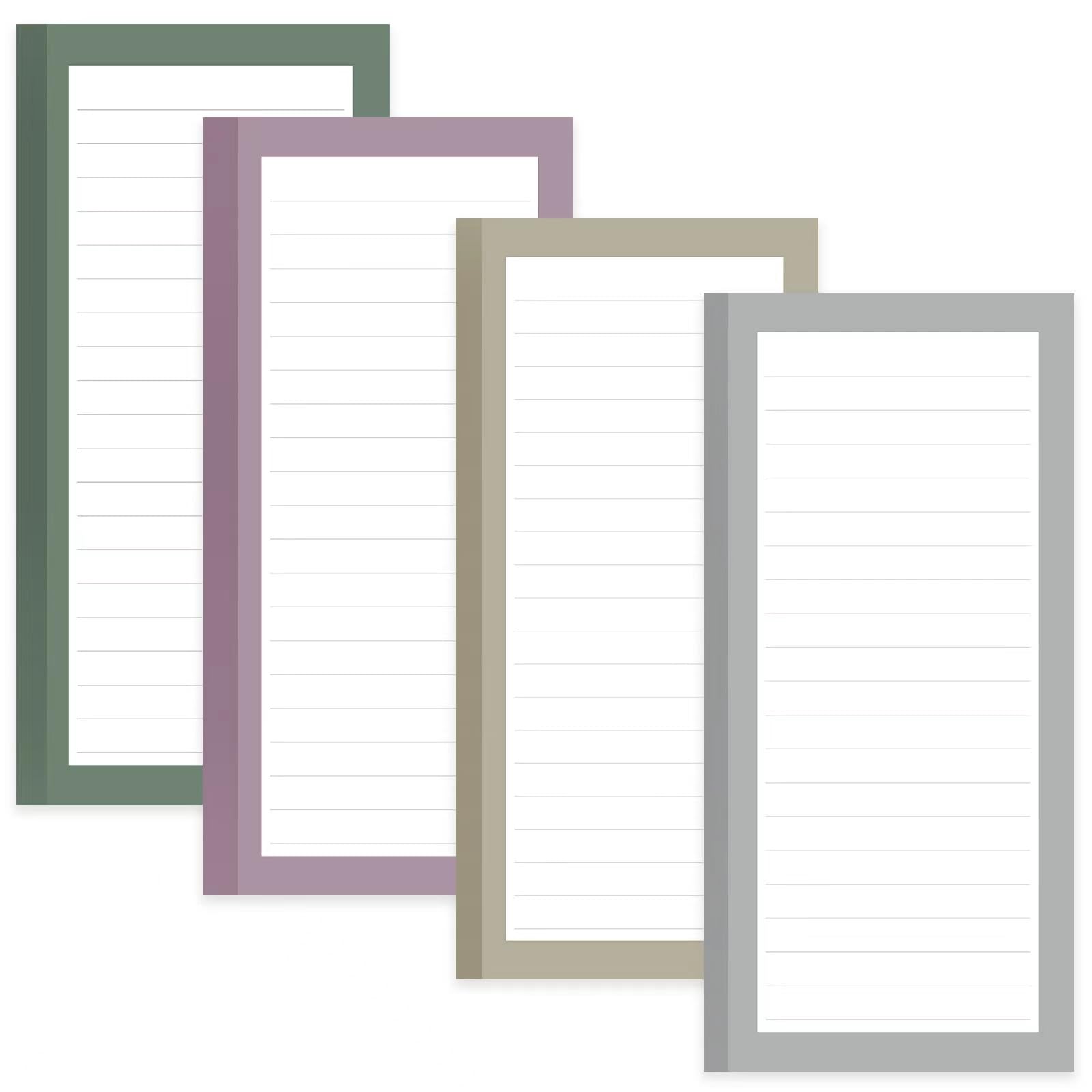 4 Pack Magnetic Notepads for Refrigerator - Strong Full Magnet Back Memo Pads, 50 Sheets per Pad for To-Do Lists & Shopping Lists (Simple Style) - Perfect for Kitchen, Office & Home Organization
