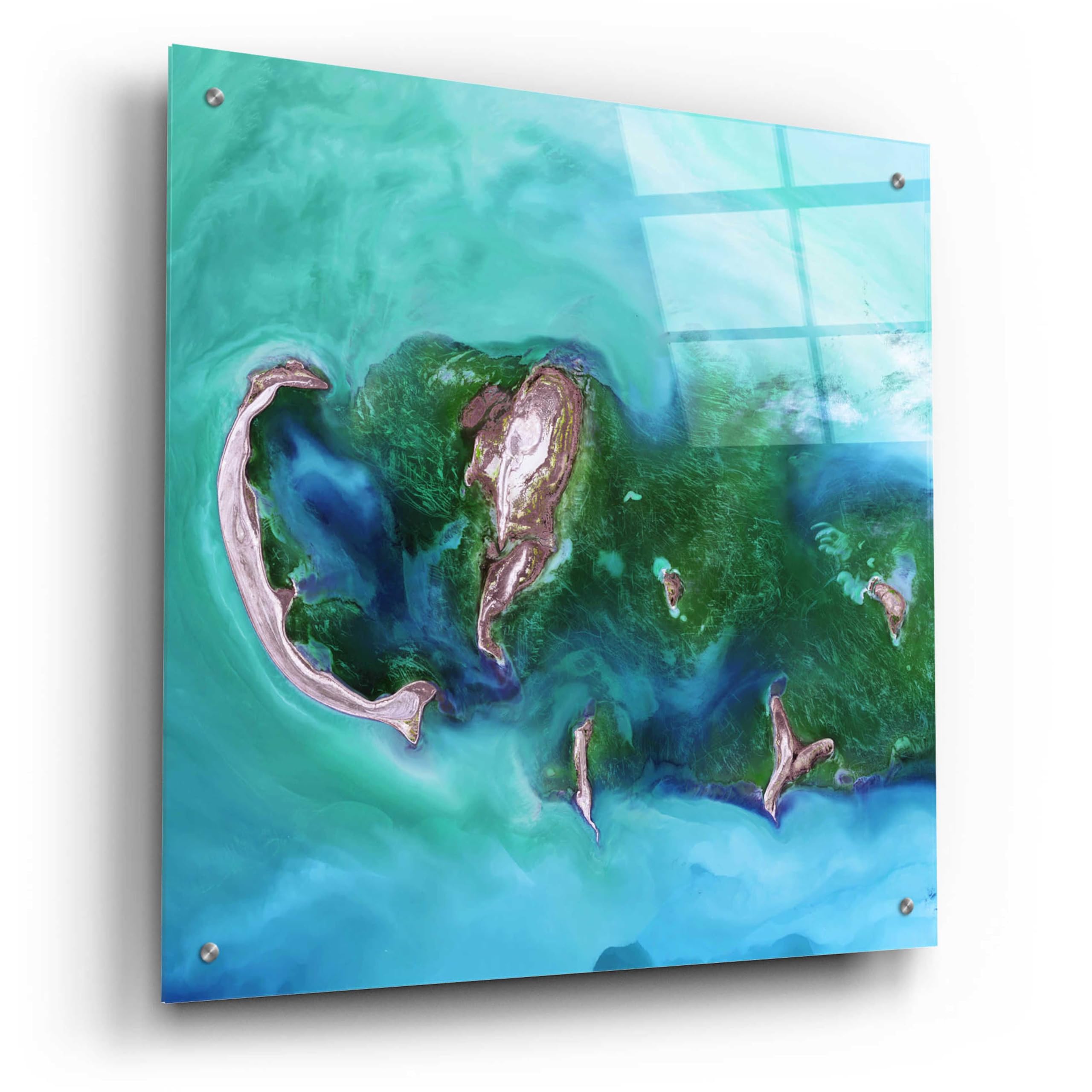 Epic Art 'Earth as Art: Caspian Scour' - 24x24 Inch Acrylic Glass Wall Decor - Modern Home & Office Wall Art - Perfect for Living Room, Bedroom or Office Decoration