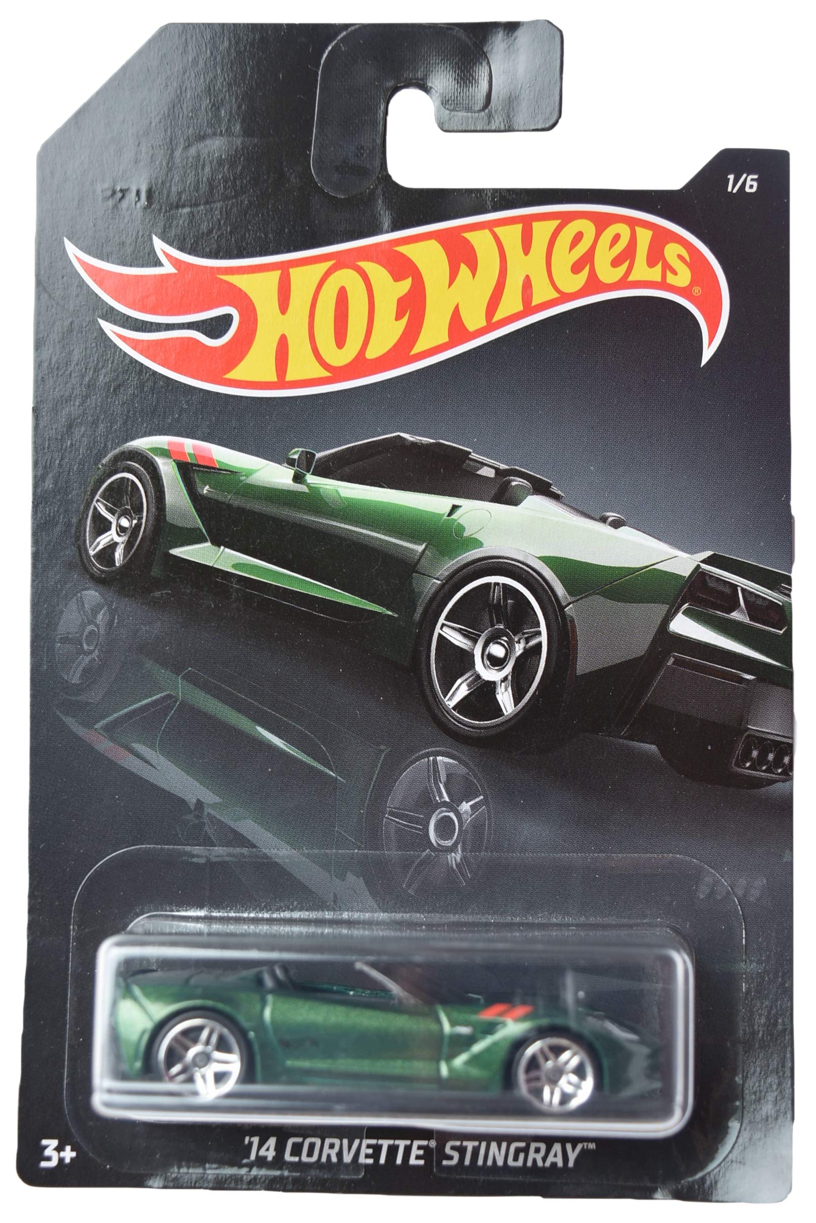 Hot Wheels 1/64 Scale 2014 Corvette Stingray Die-Cast Car - Green Collectible Toy for Kids & Adults - Perfect for Display, Racing Tracks & Gift Giving
